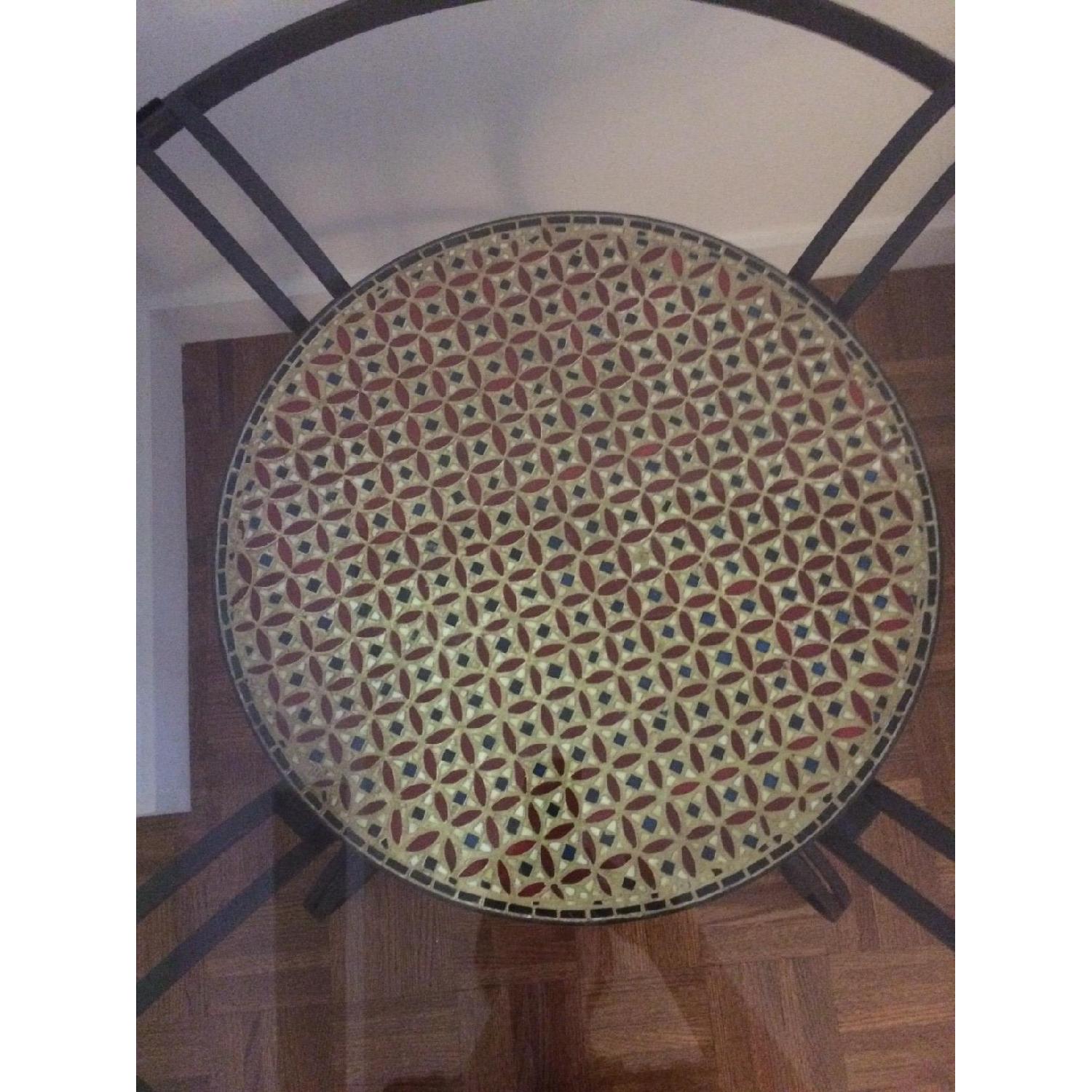 Pier 1 Glass Top Dining Table w/ Wrought Iron Base - image-3