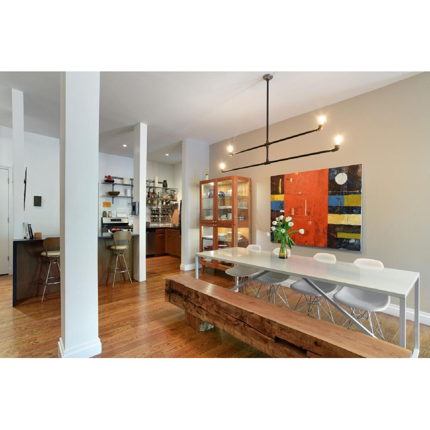 Bespoke Hand-Planed Heart Pine Bench - image-1