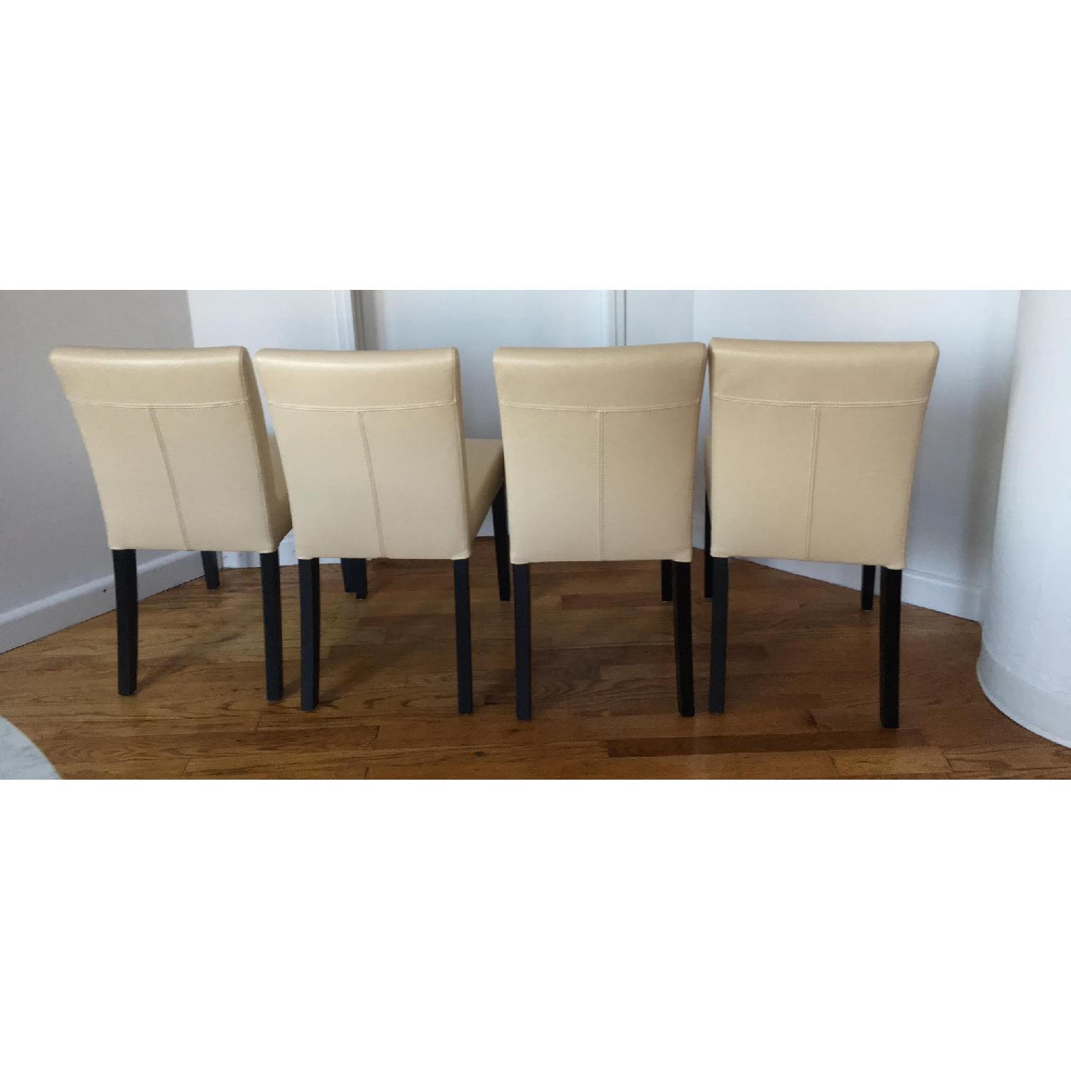 Crate & Barrel Lowe Ivory Leather Dining Chairs AptDeco