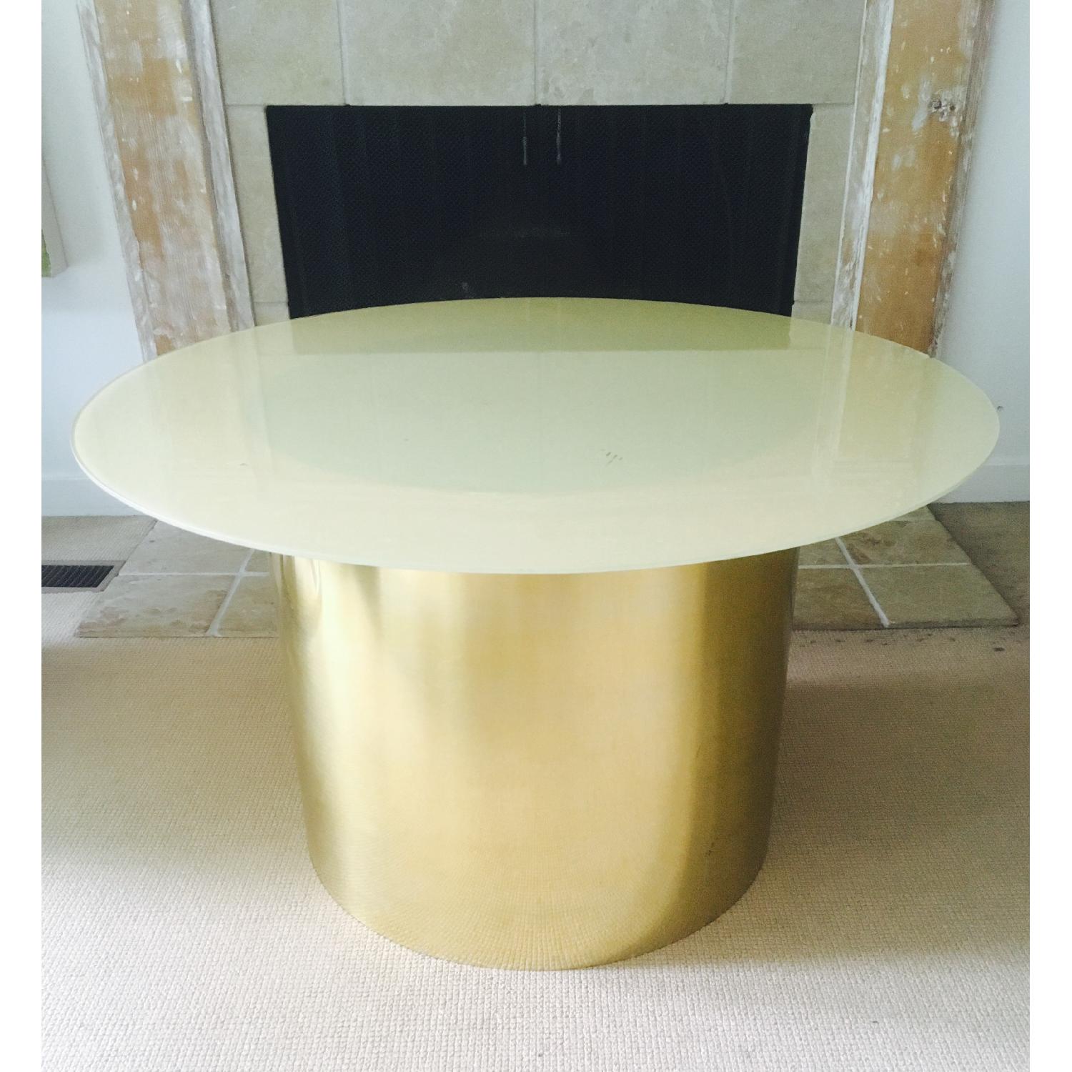 Vintage Brass Drum Coffee Table AptDeco