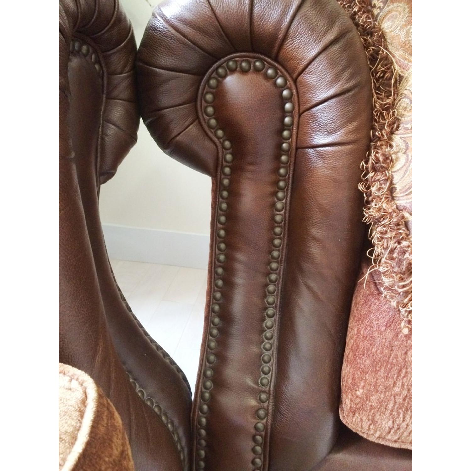 Broyhill Fabric & Leather Sofa w/ Pillows - image-6