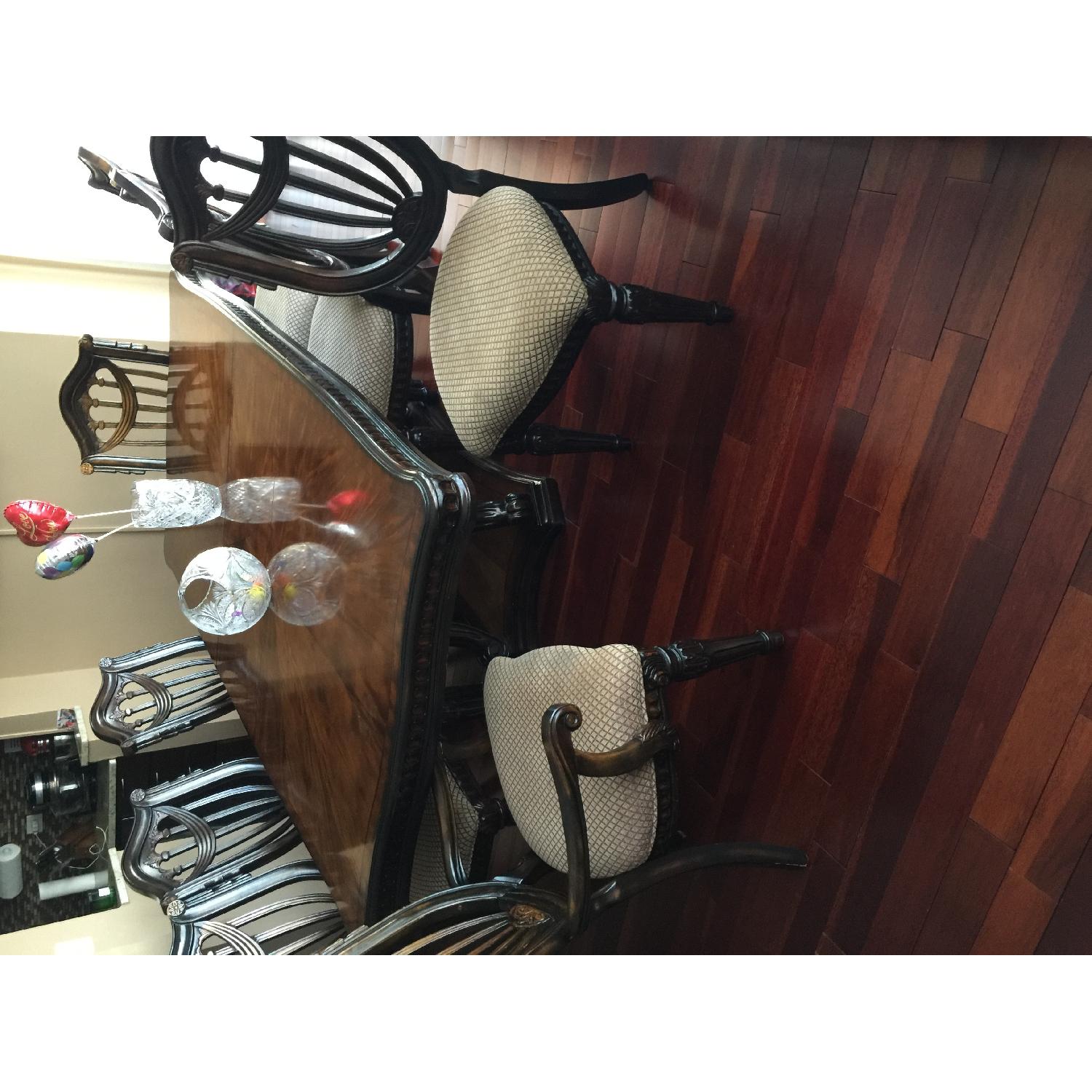 Raymour & Flanigan Grand Estate Dining Room Table w/ 8 Chairs - image-4