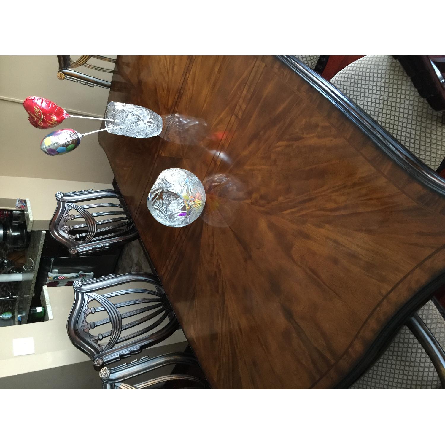 Raymour & Flanigan Grand Estate Dining Room Table w/ 8 Chairs - image-6