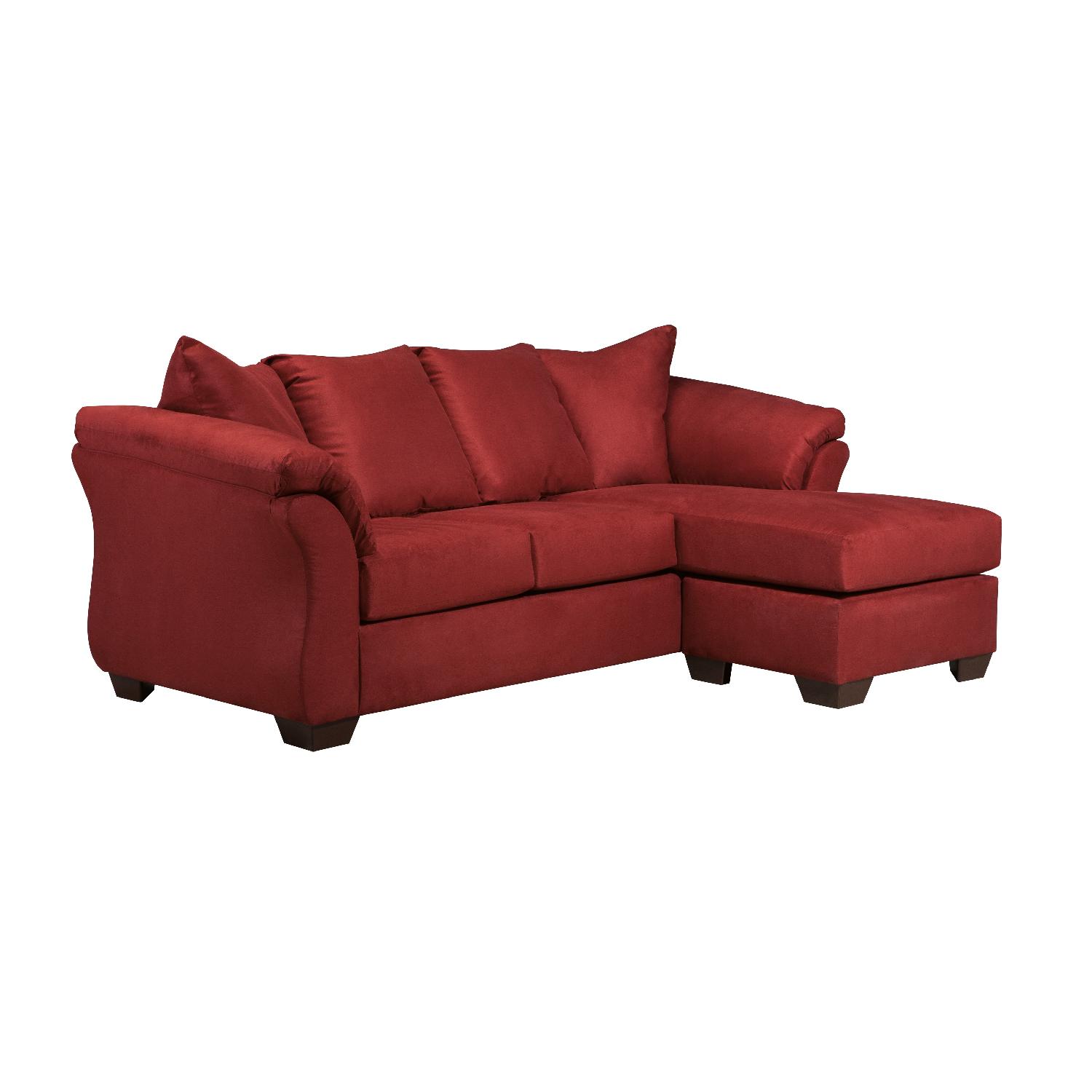 Ashley's Darcy Sectional Sofa in Salsa AptDeco