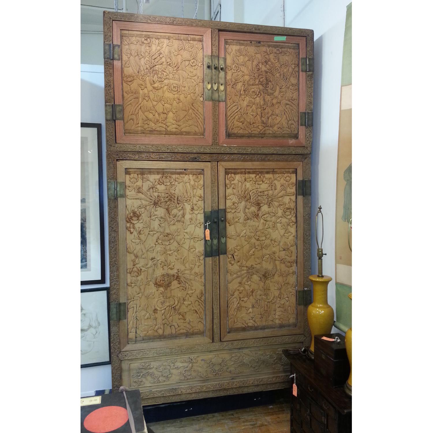Antique Chinese Carved Wood Cabinets - image-7