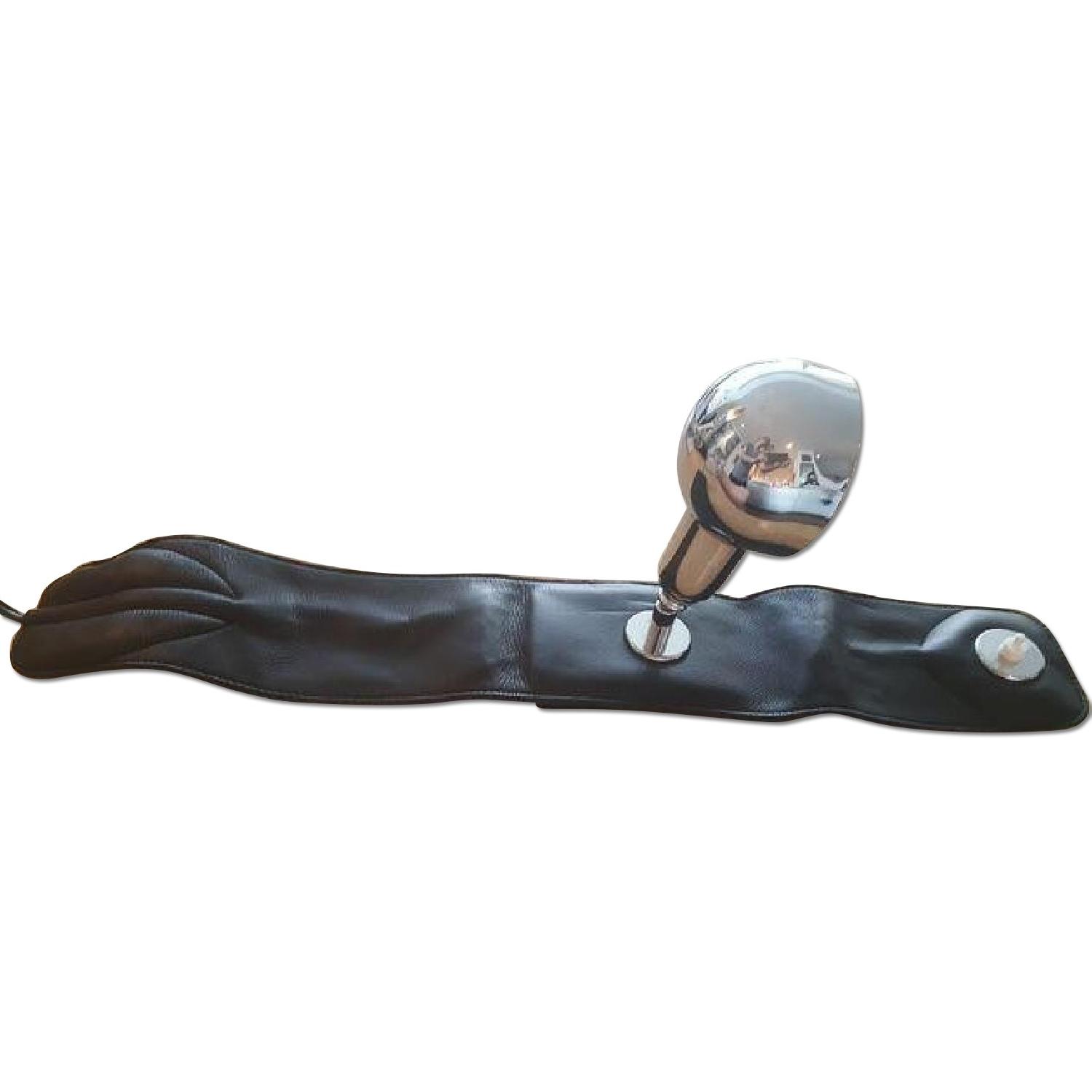 Lampada Poltrona Azucena Black Leather Table Lamp - image-0