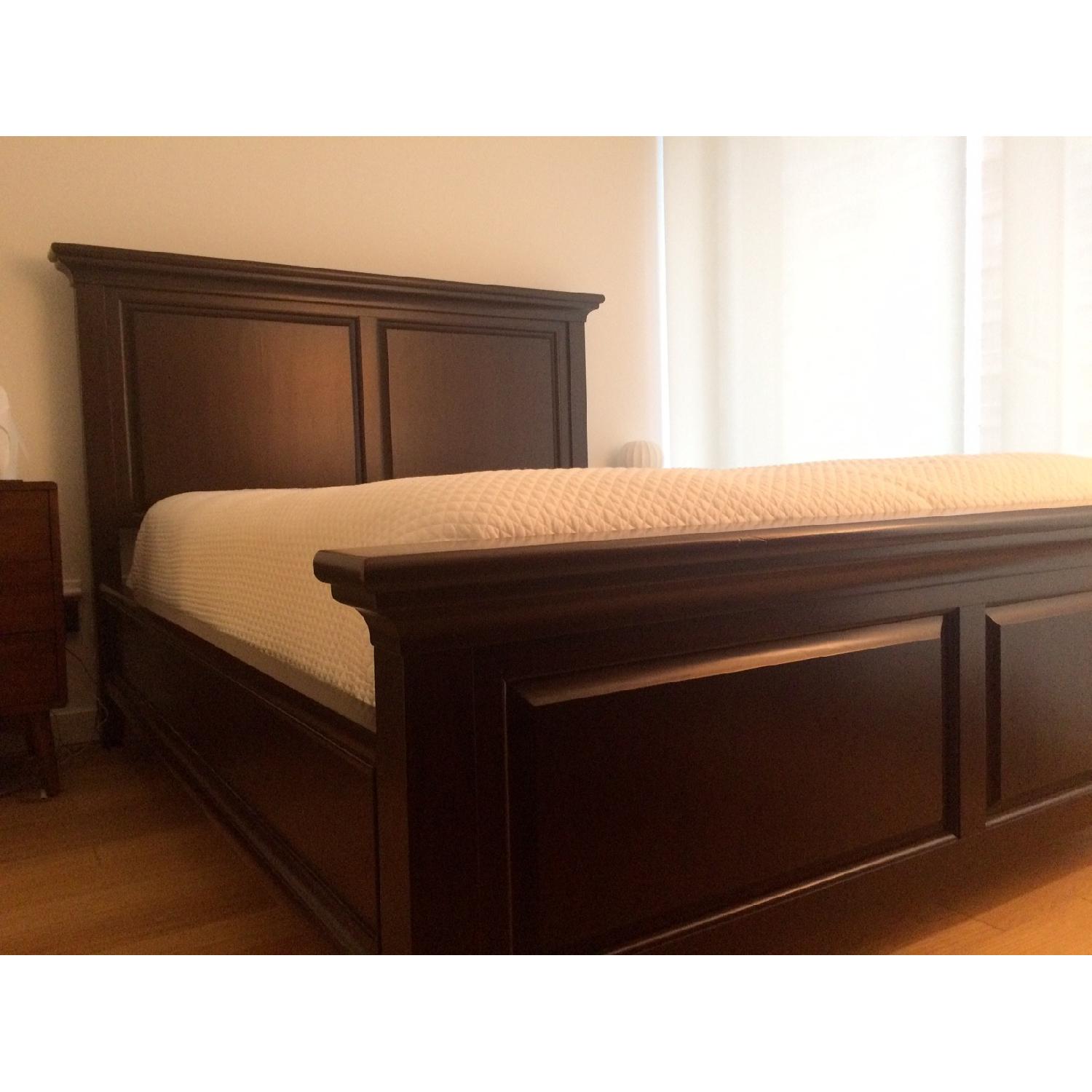 Pottery Barn Hudson Queen Bed frame w/ Headboard in Mahogany - image-1