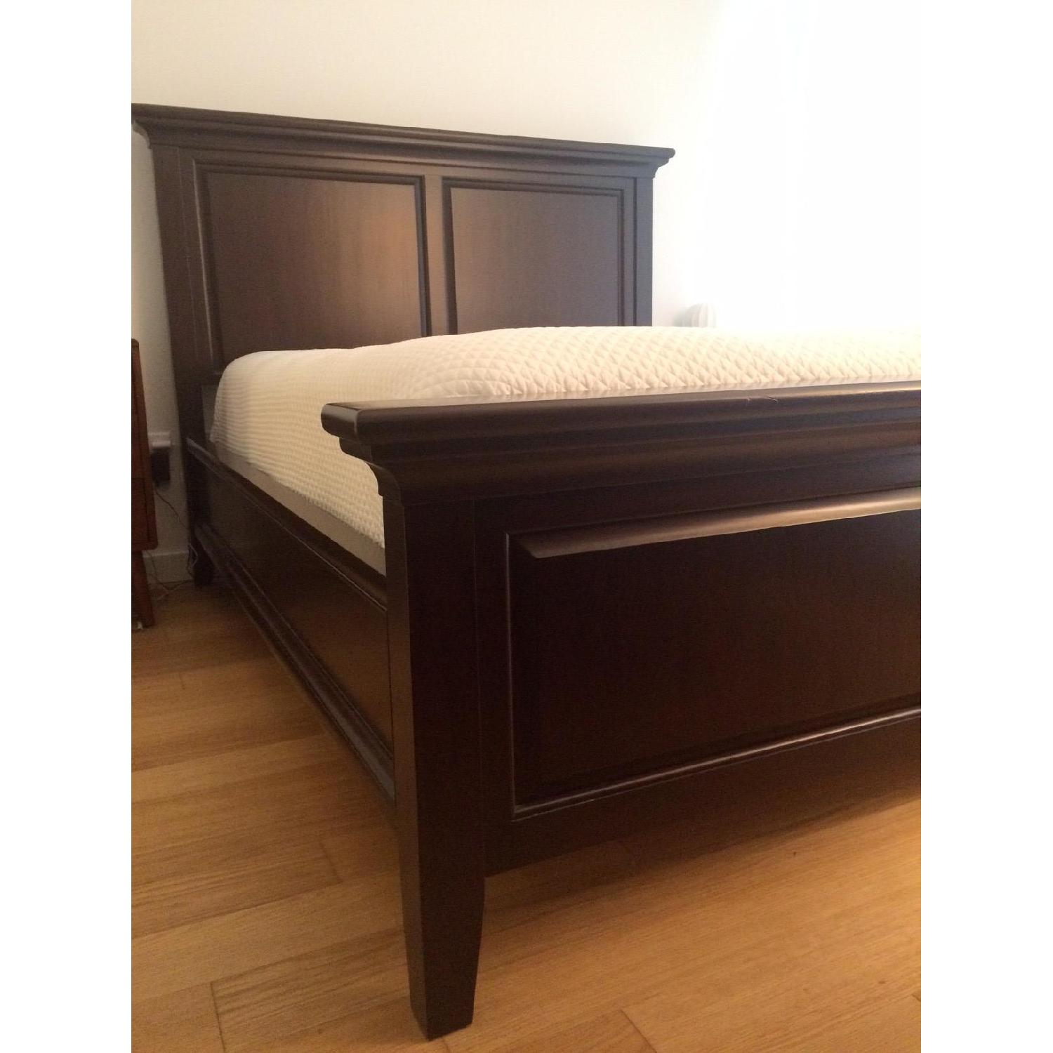 Pottery Barn Hudson Queen Bed frame w/ Headboard in Mahogany - image-4