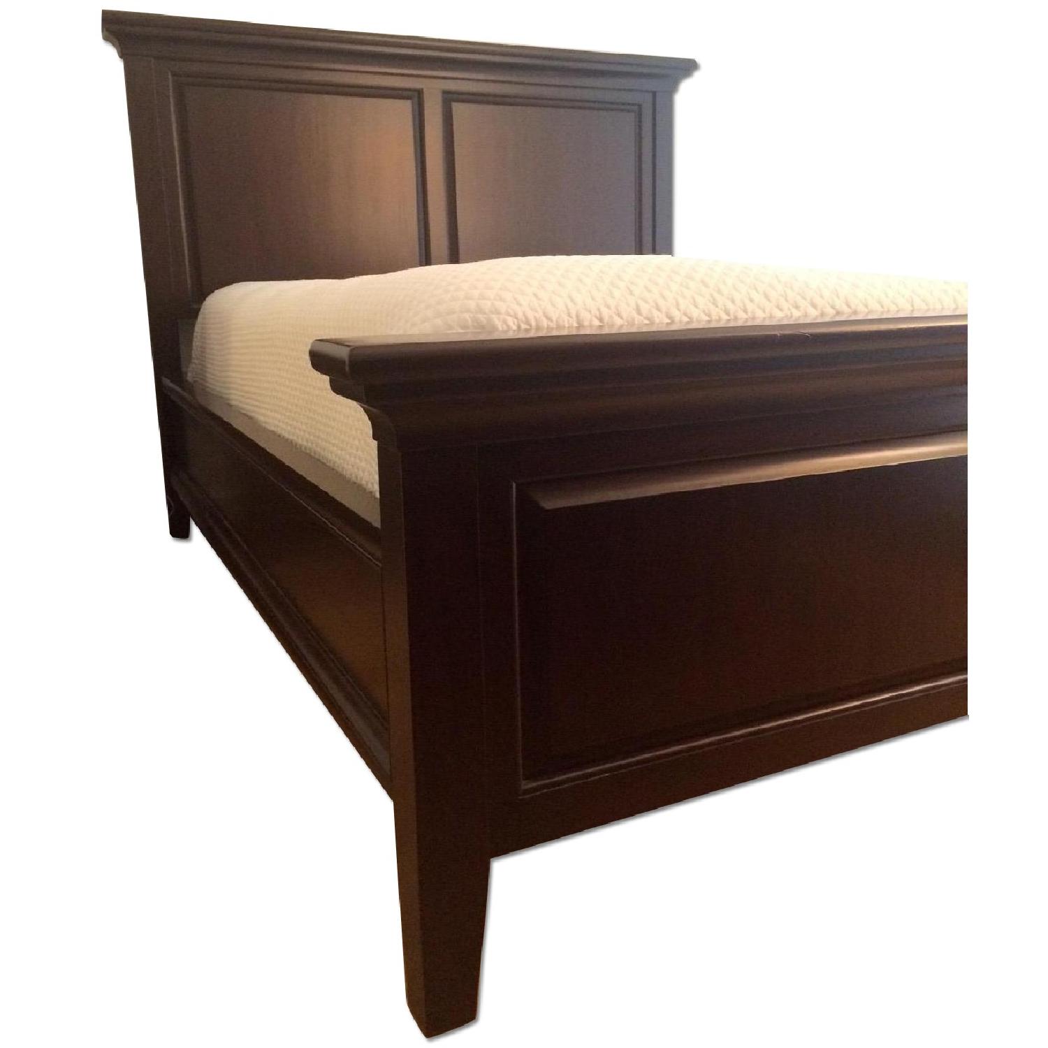 Pottery Barn Hudson Queen Bed frame w/ Headboard in Mahogany - image-0