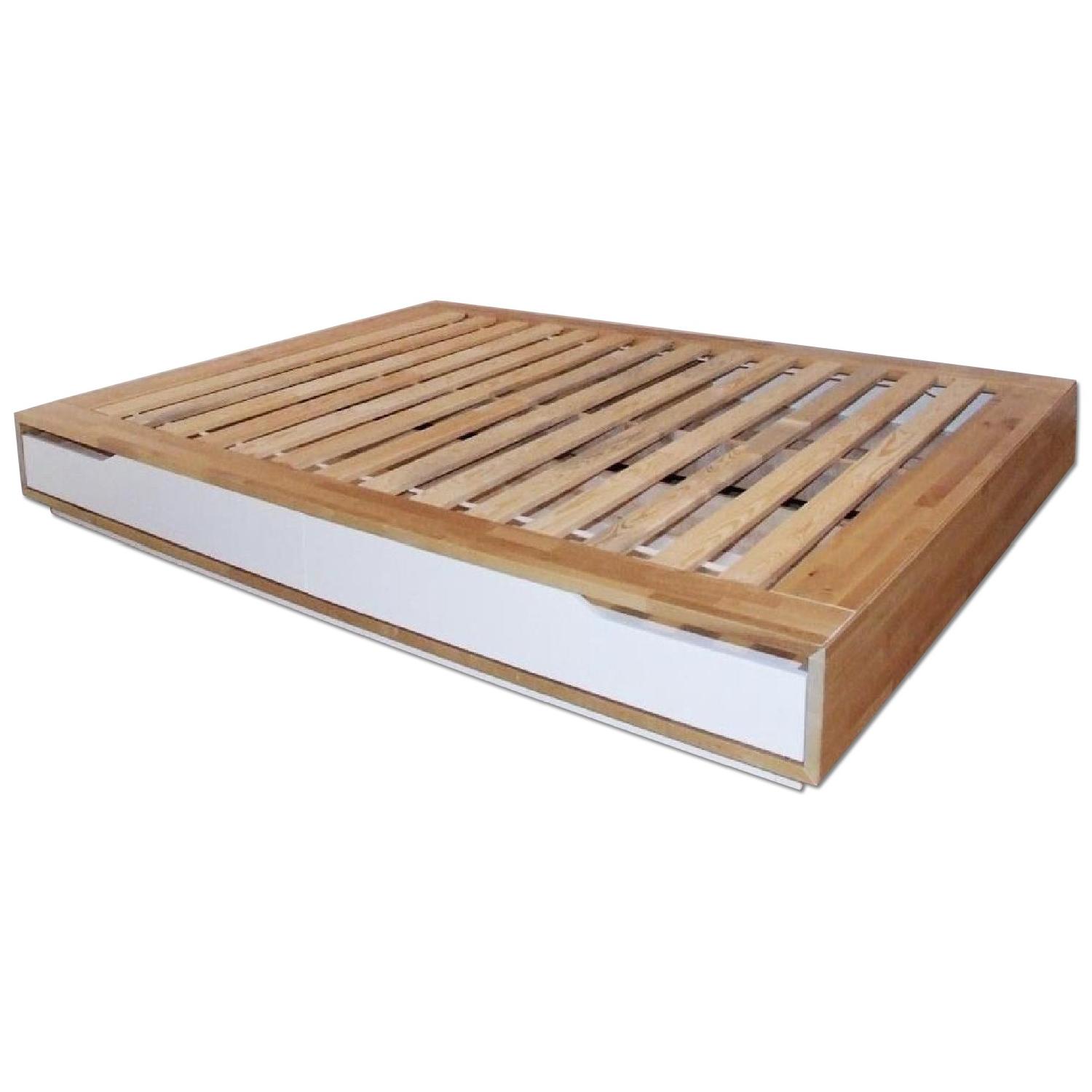Ikea Mandal Full Size Storage Bed Frame in Birch/White - image-0