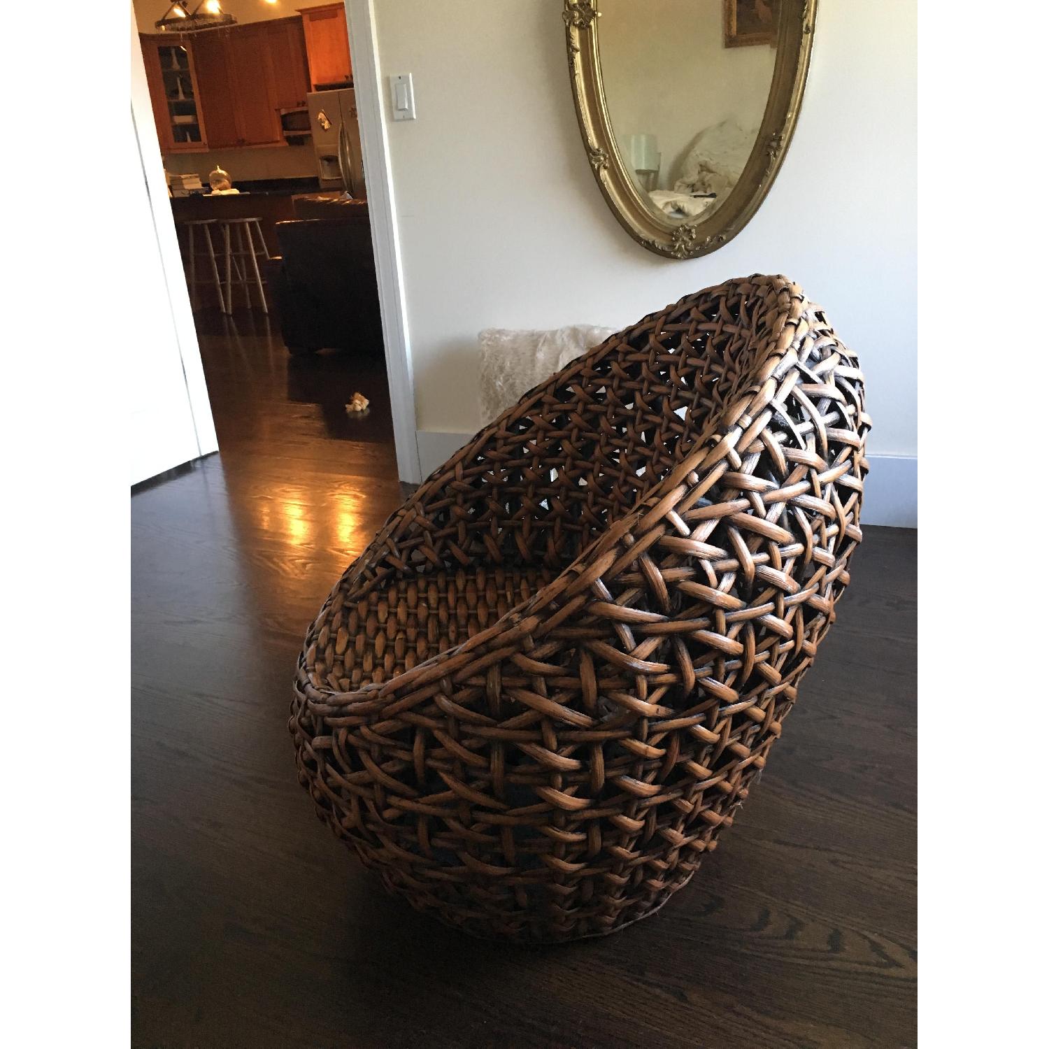 Pier 1 Wicker Chair & Footstool - image-4