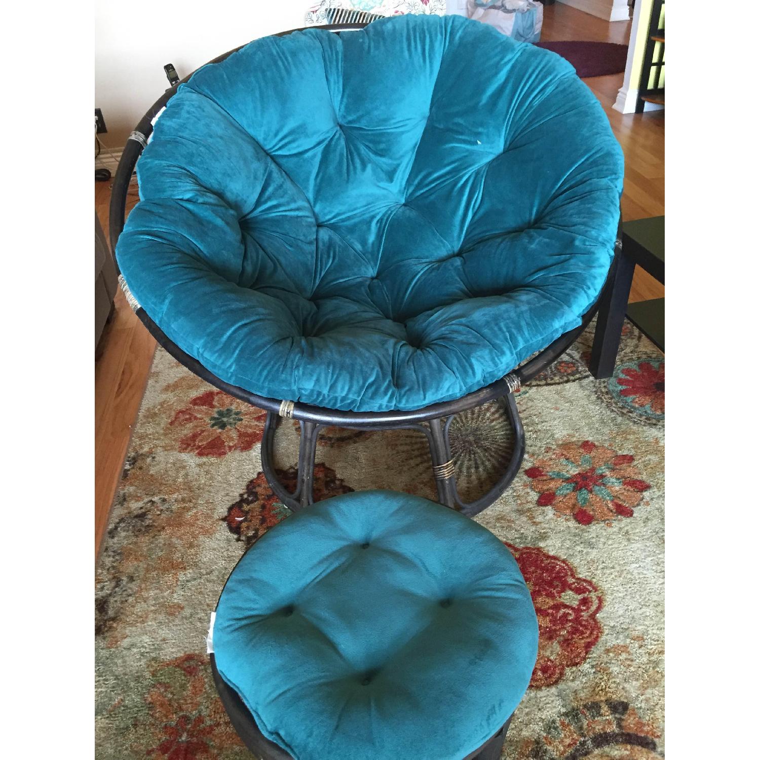 Pier 1 Papasan Chair & Ottoman - image-1