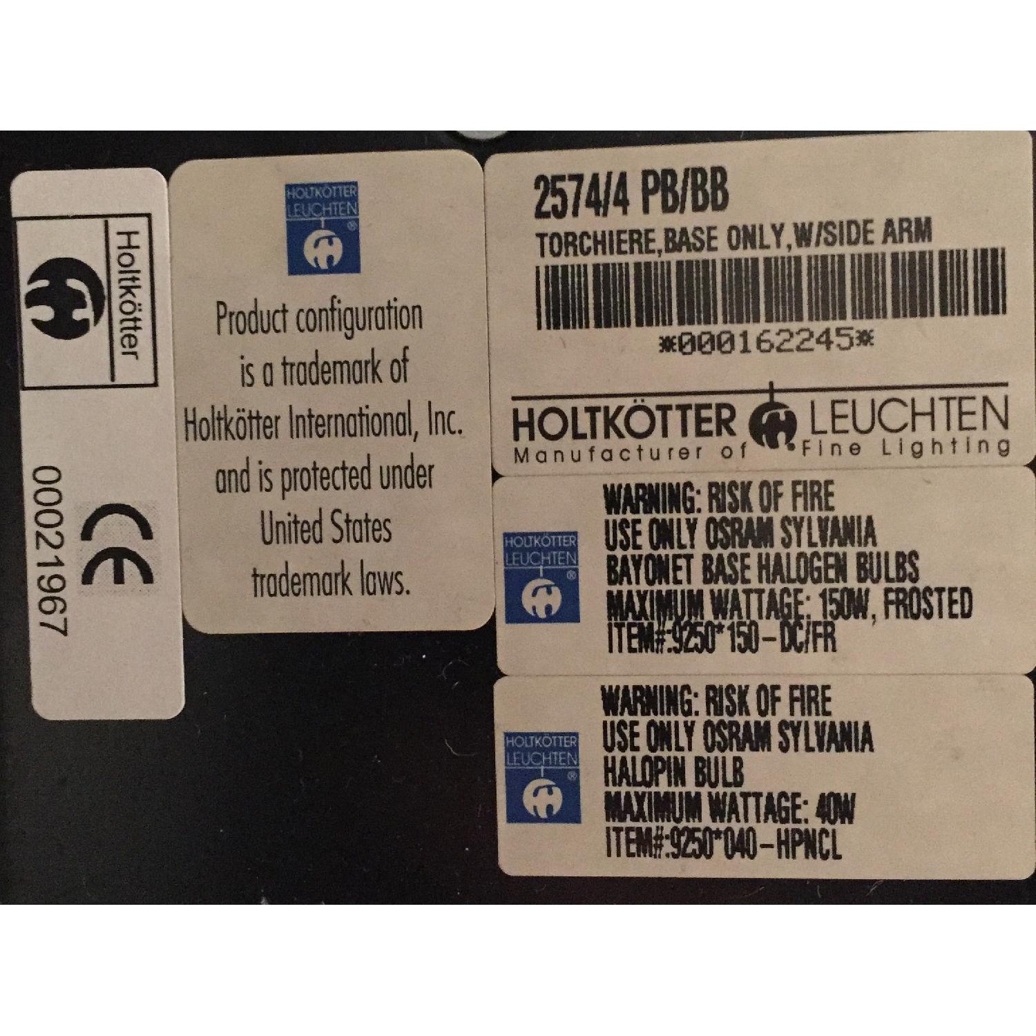 Polished Brass/Brushed Brass Holtkotter Halogen Torchiere - image-2