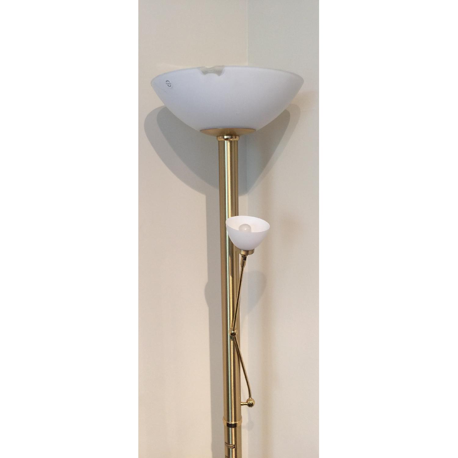 Polished Brass/Brushed Brass Holtkotter Halogen Torchiere - image-4
