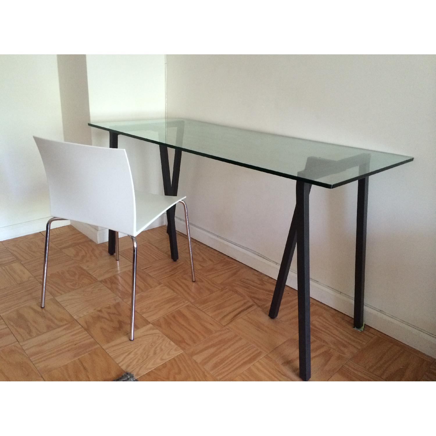 West Elm Glass Top Desk - image-2