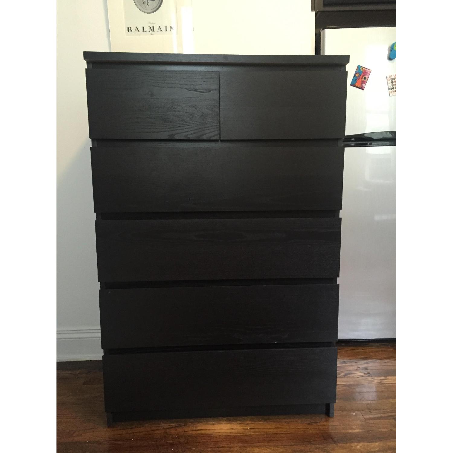 Ikea Malm 6 Drawer Dresser in Black - image-1