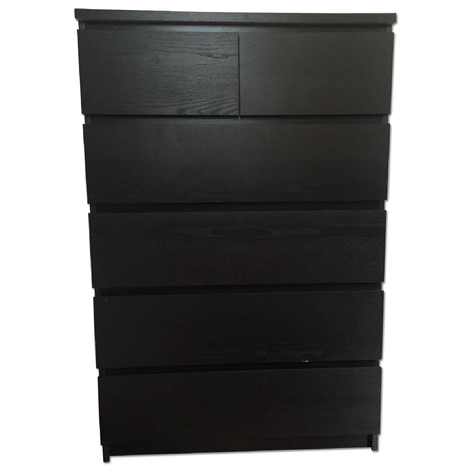 Ikea Malm 6 Drawer Dresser In Black Aptdeco