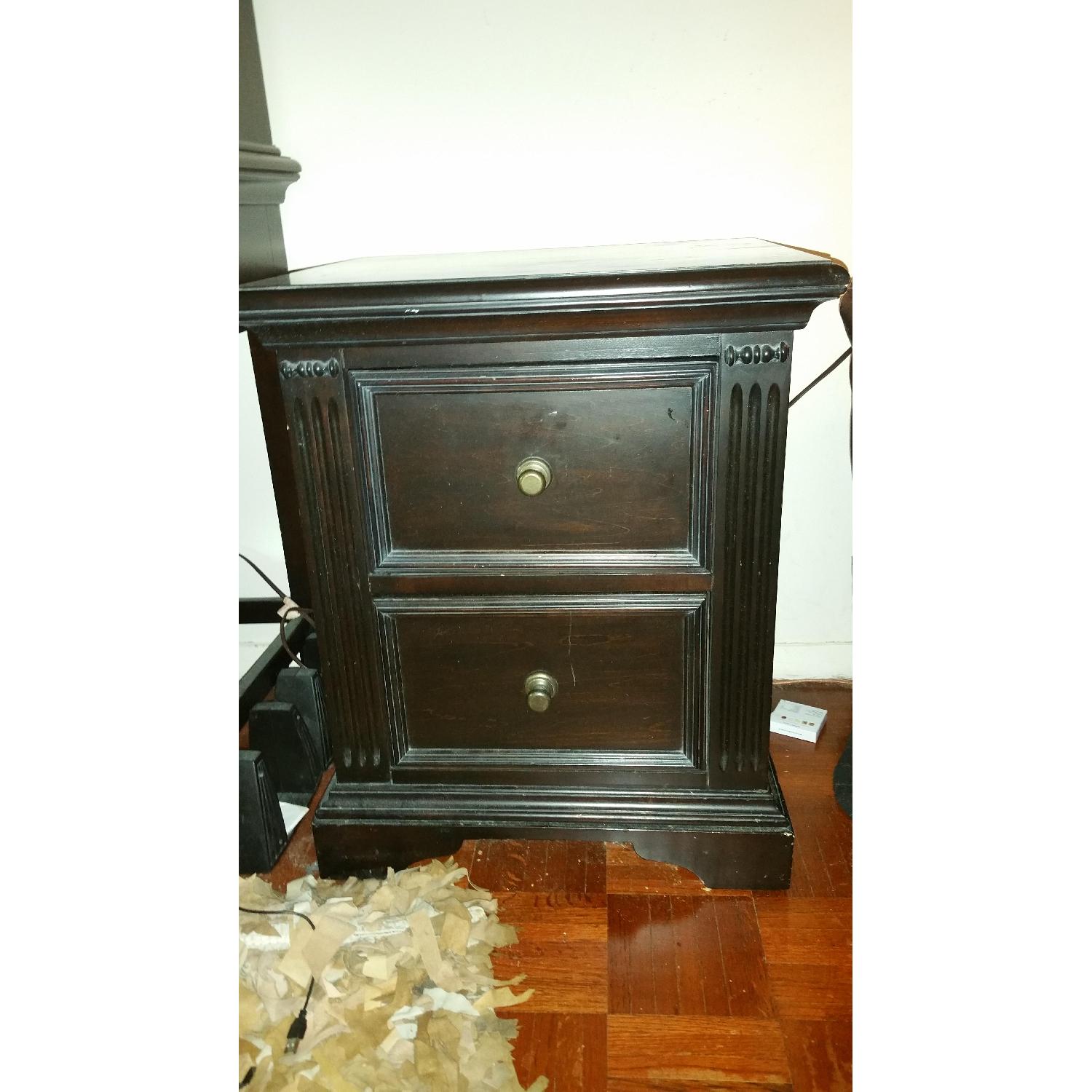 Pulaski Dark Brown Solid Wood Nightstand - image-1