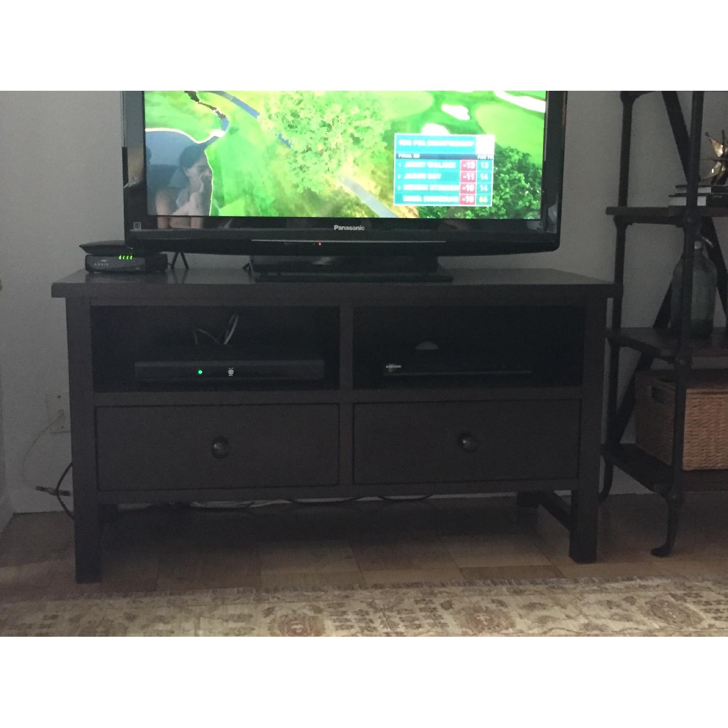 Crate & Barrel Dark Wood Media Console AptDeco