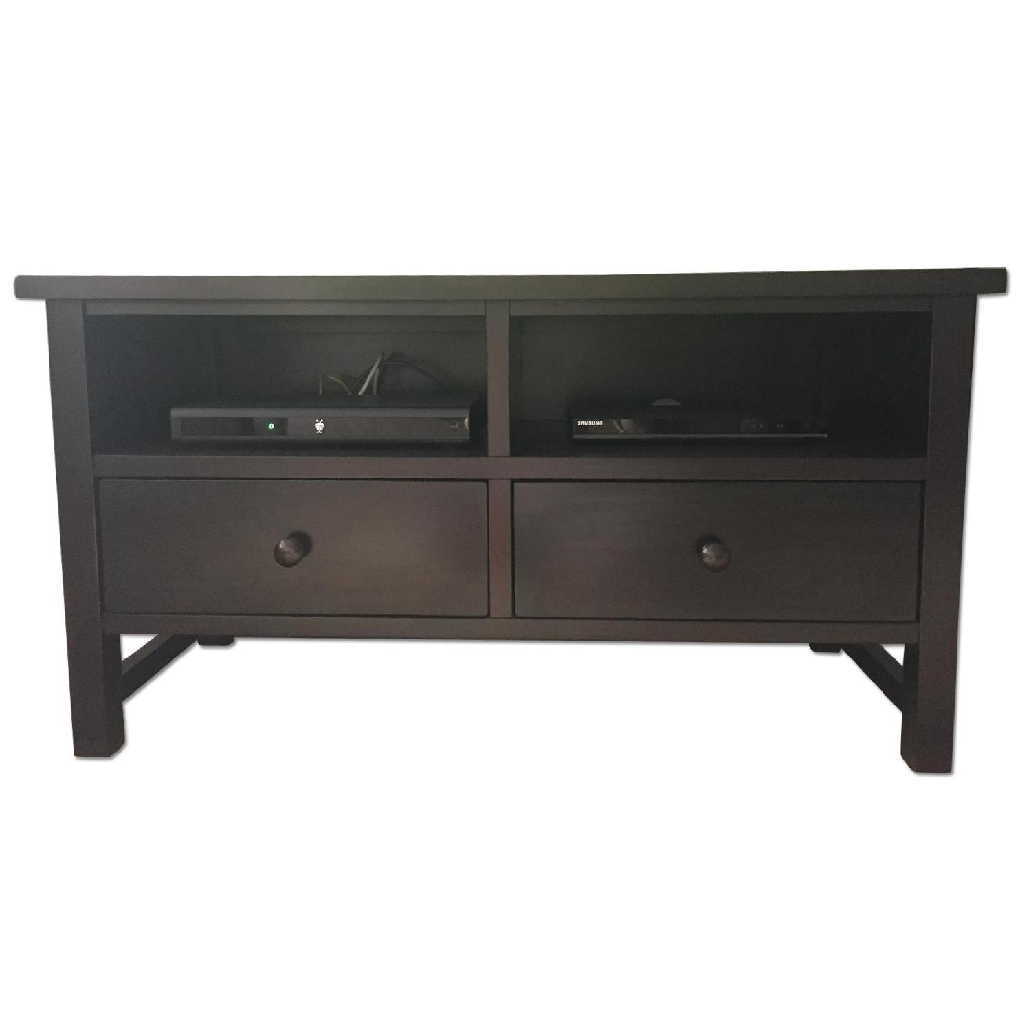 Crate & Barrel Dark Wood Media Console AptDeco
