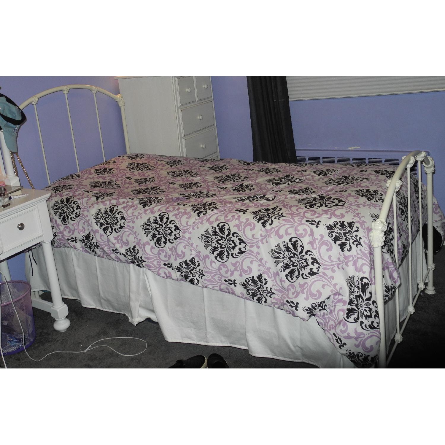 Wesley Allen White Wrought Iron Twin Bed Frame AptDeco