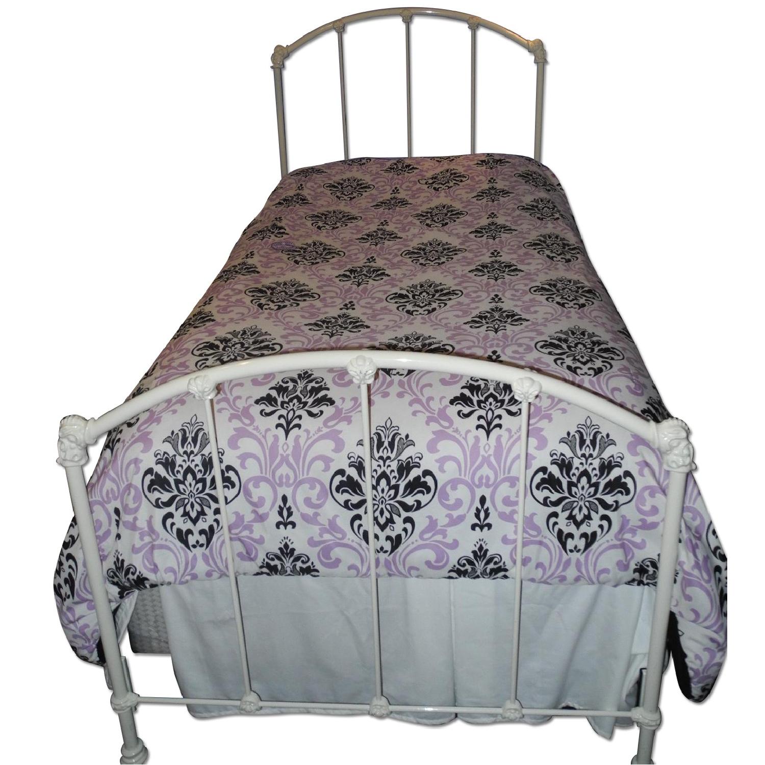 Wesley Allen White Wrought Iron Twin Bed Frame AptDeco