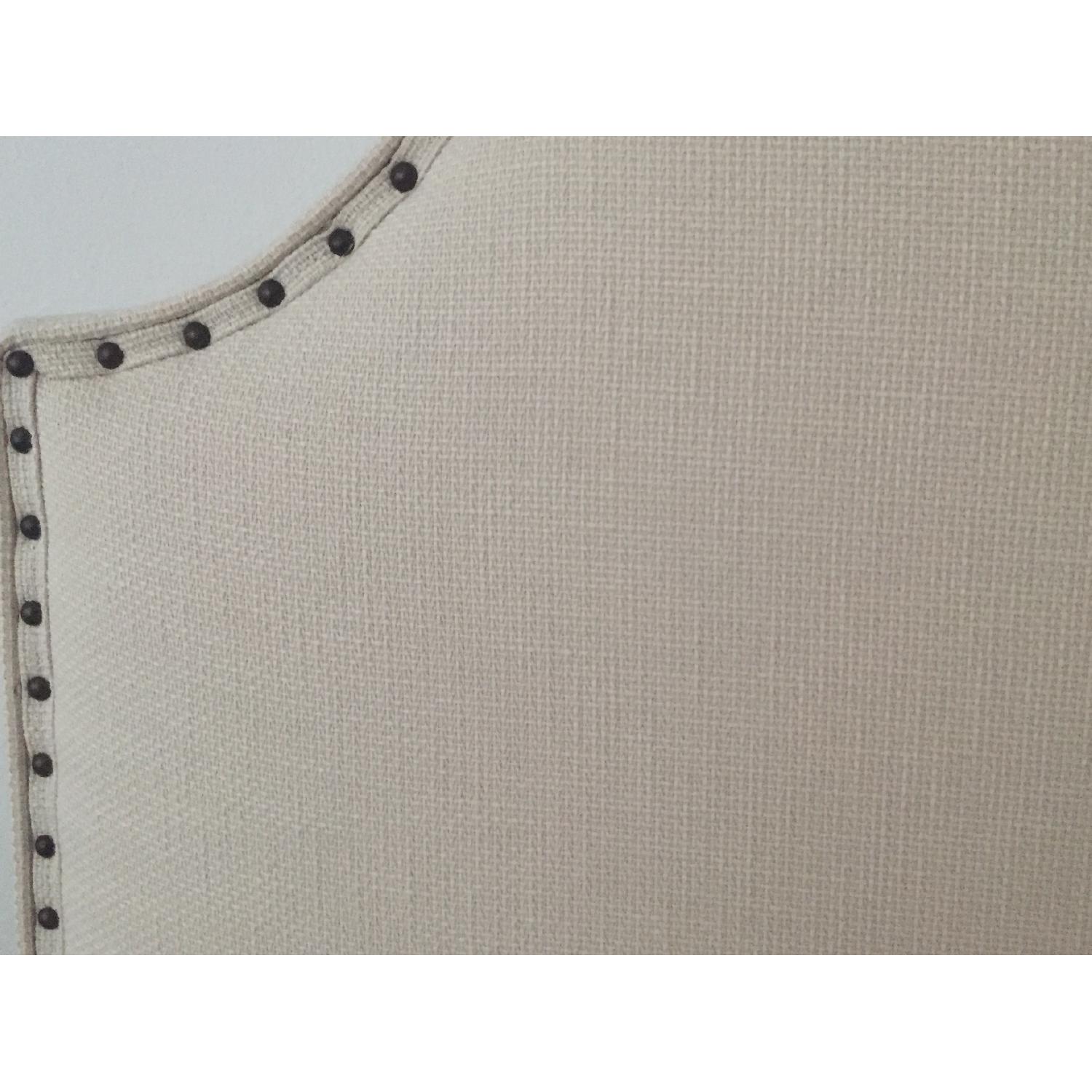 Crate & Barrel Curved Upholstered Queen Headboard - image-2