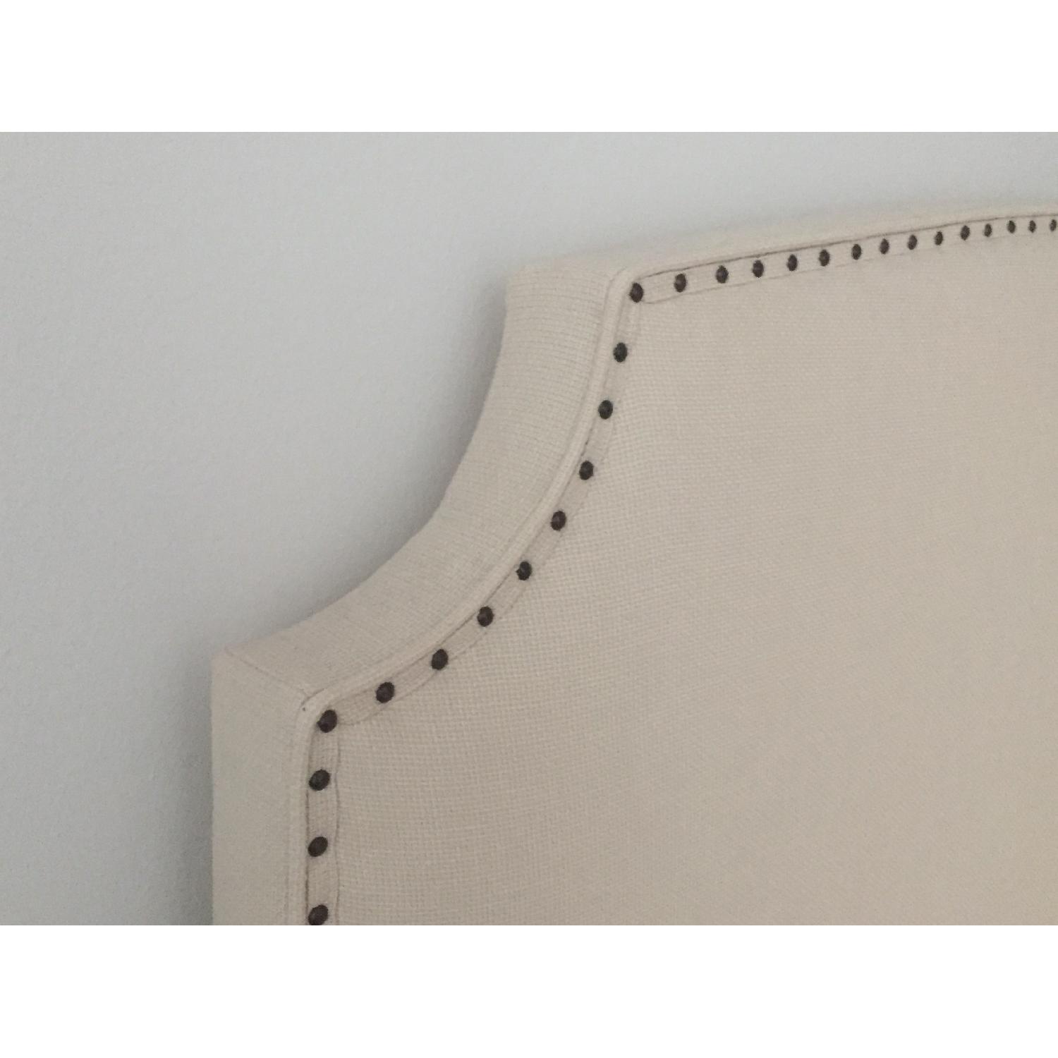 Crate & Barrel Curved Upholstered Queen Headboard - image-5