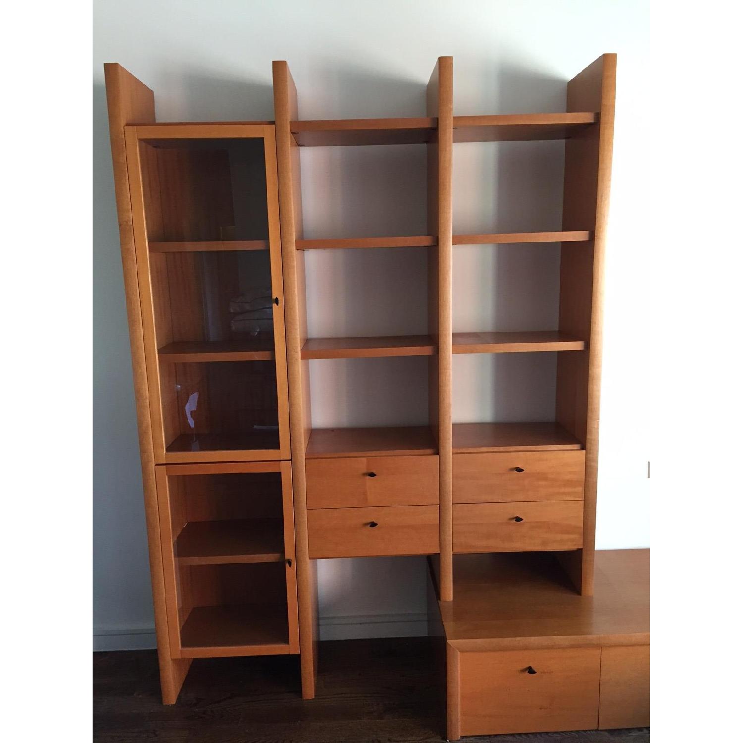 Scandinavian Design Wooden Media Console w/ Bookshelf - image-3