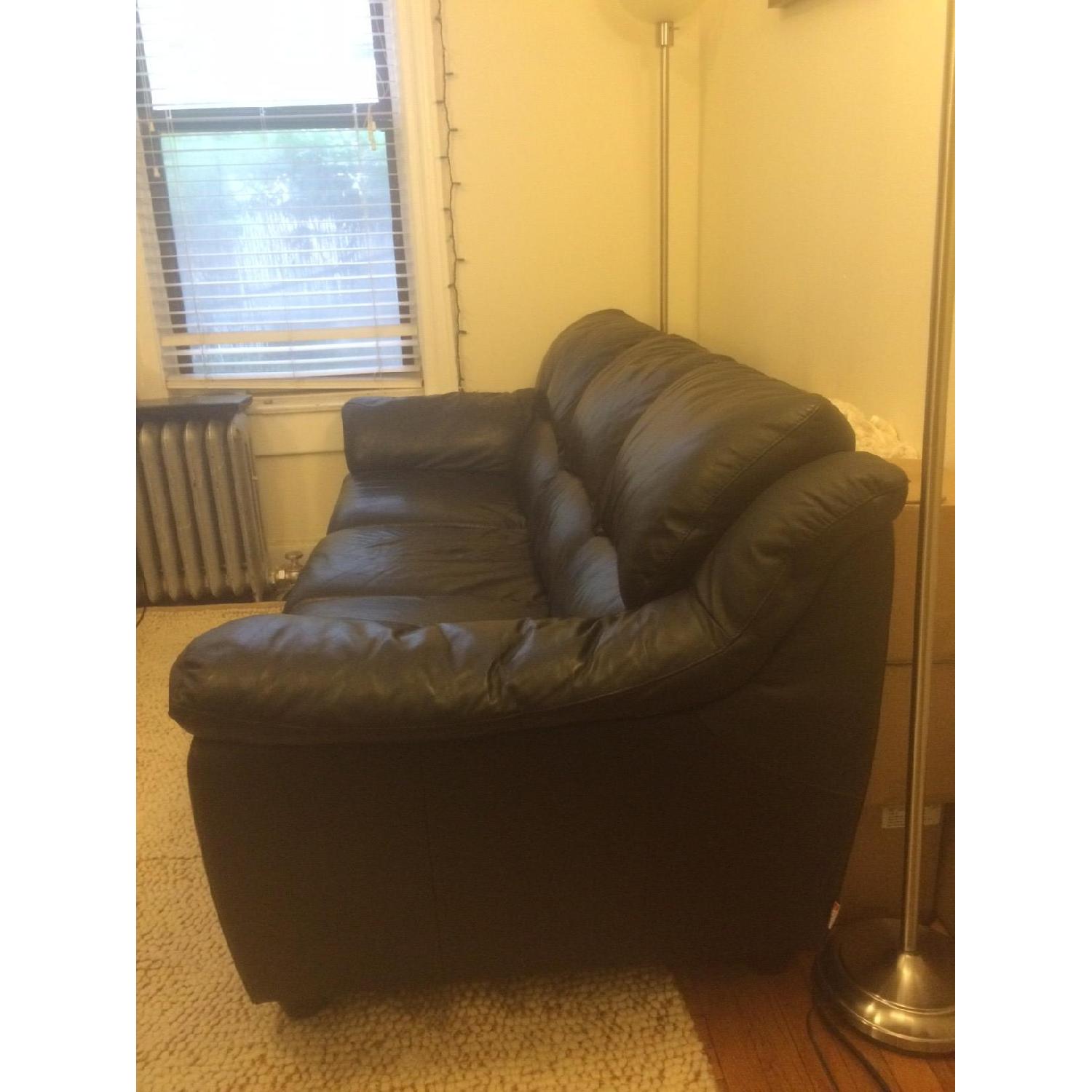 Raymour & Flannigan 3-Cushion Leather Sofa - image-2