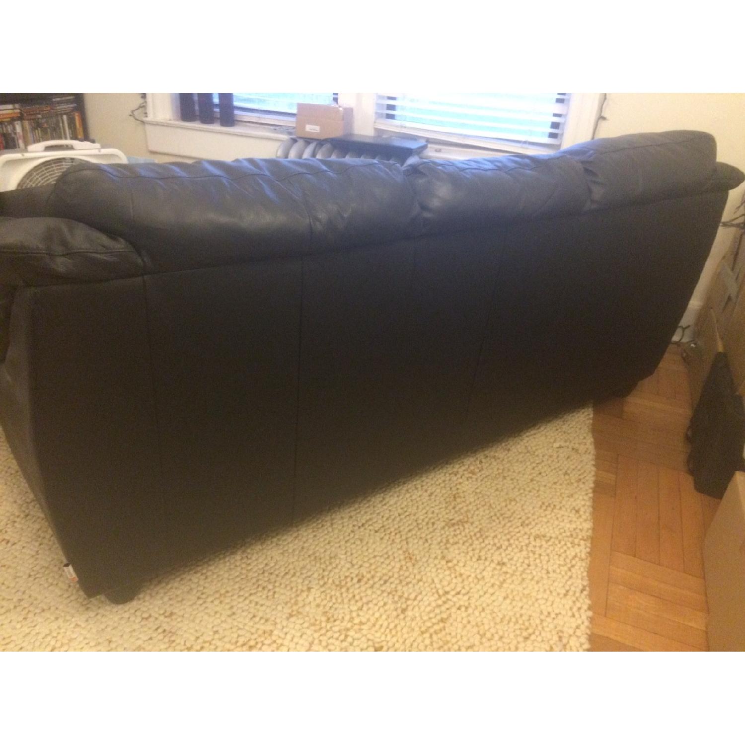 Raymour & Flannigan 3-Cushion Leather Sofa - image-3