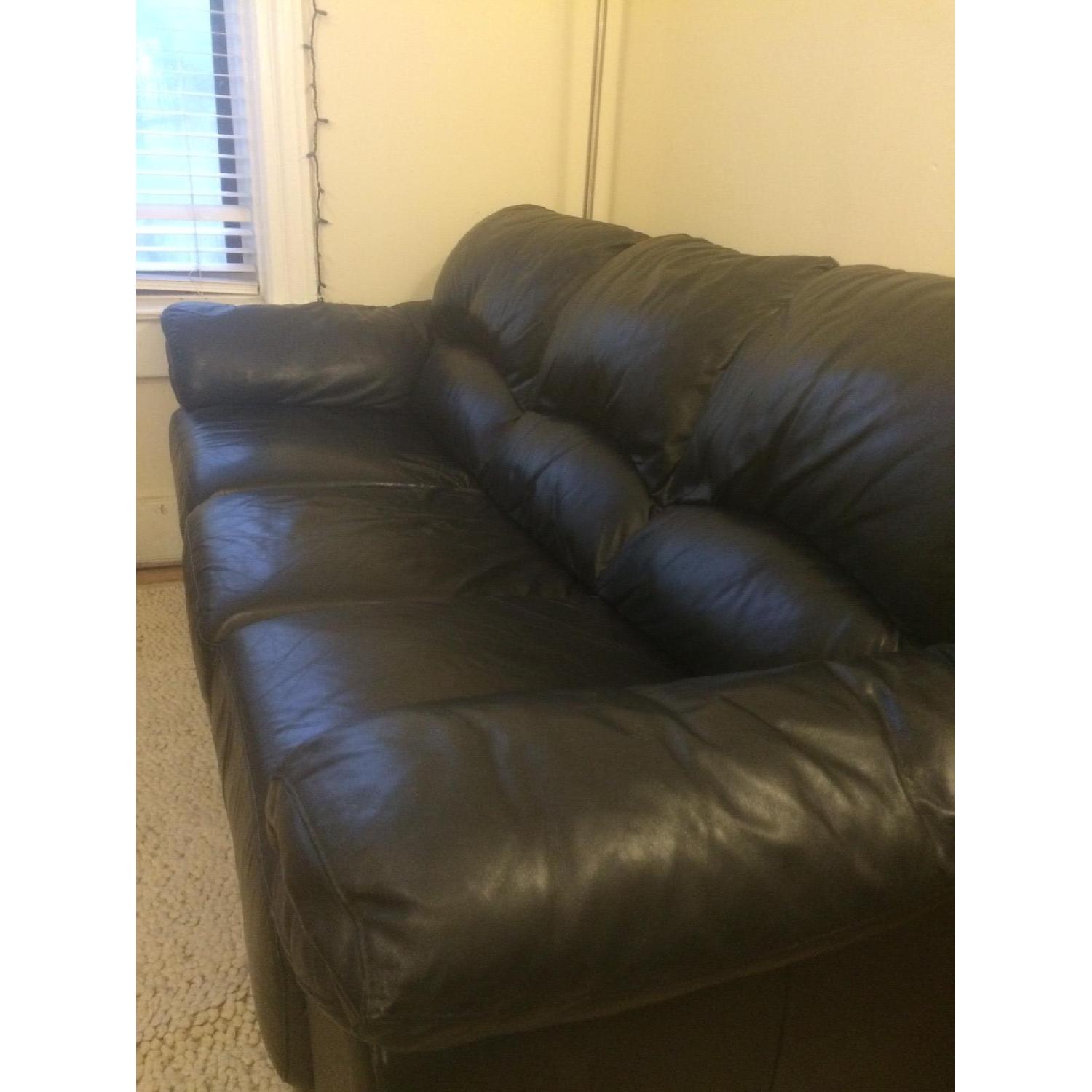 Raymour & Flannigan 3-Cushion Leather Sofa - image-5