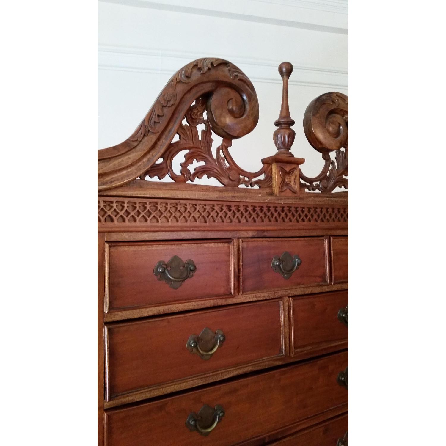 Carved Chippendale HighBoy Dresser - image-6