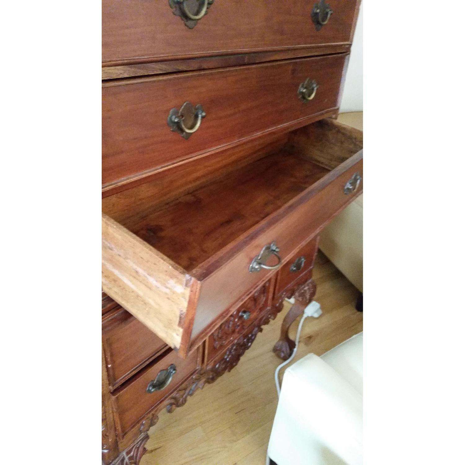 Carved Chippendale HighBoy Dresser - image-13