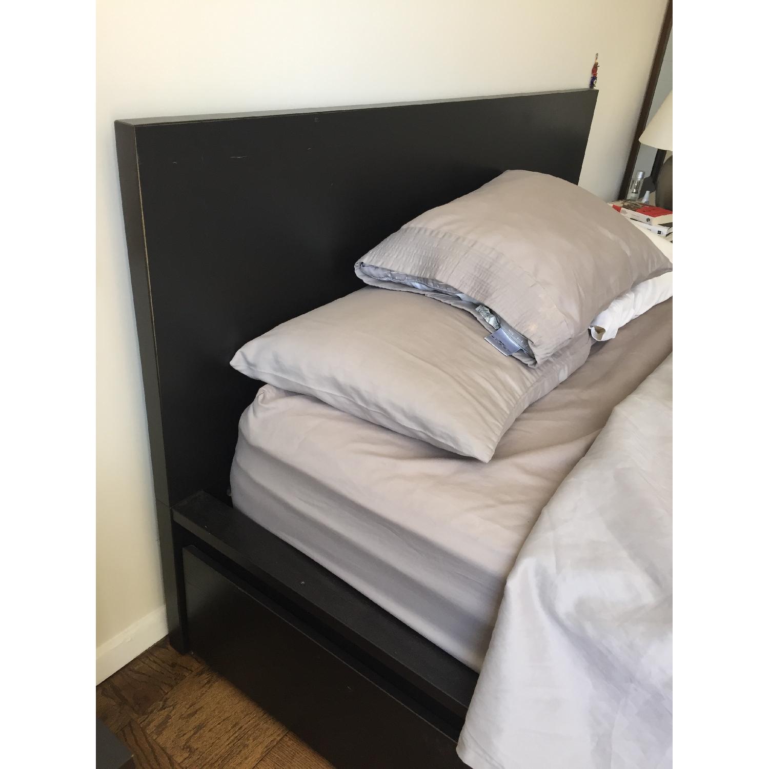 Ikea Malm Queen Size High Bed Frame w/ 4 Underbed Storage Boxes - image-2