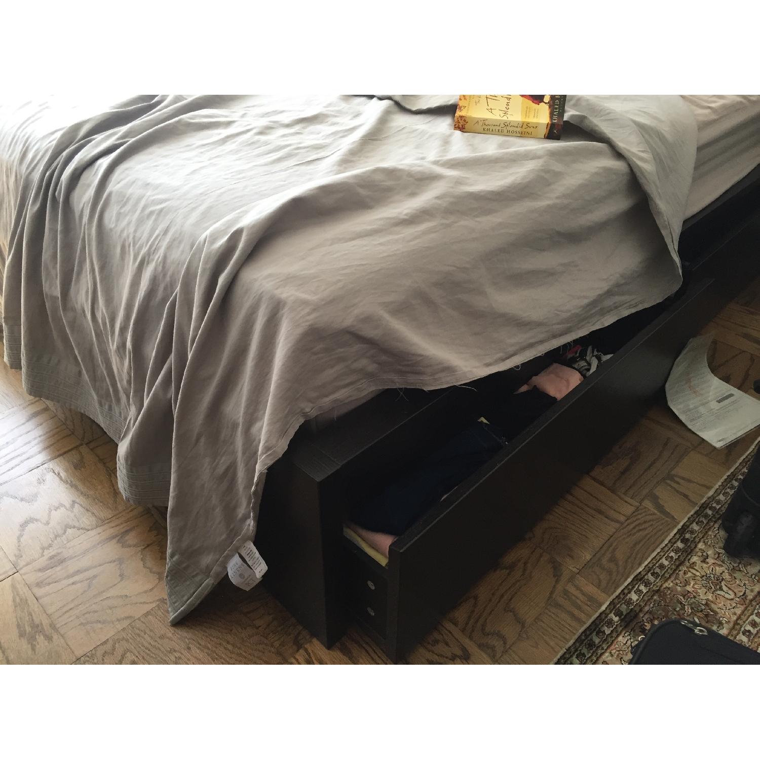 Ikea Malm Queen Size High Bed Frame w/ 4 Underbed Storage Boxes - image-3