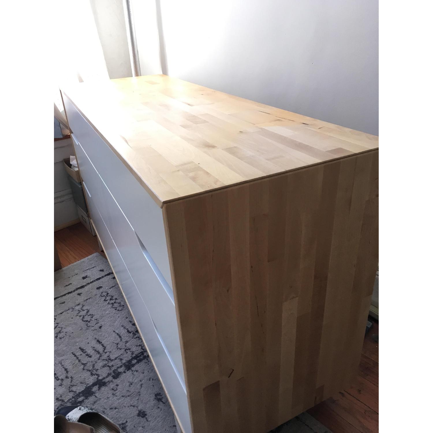 Ikea White & Maple 6 Drawer Dresser - image-5