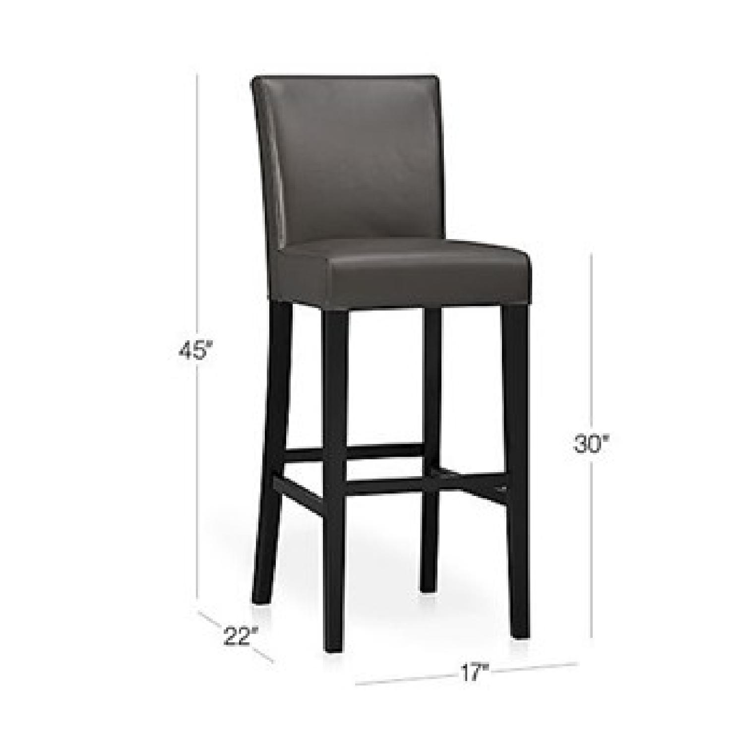 Crate & Barrel Lowe Leather Barstools in Smoke - image-3