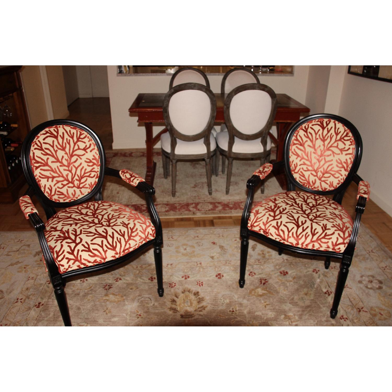 Ballard Designs Oval Back Louis XVI Custom Armchairs - AptDeco