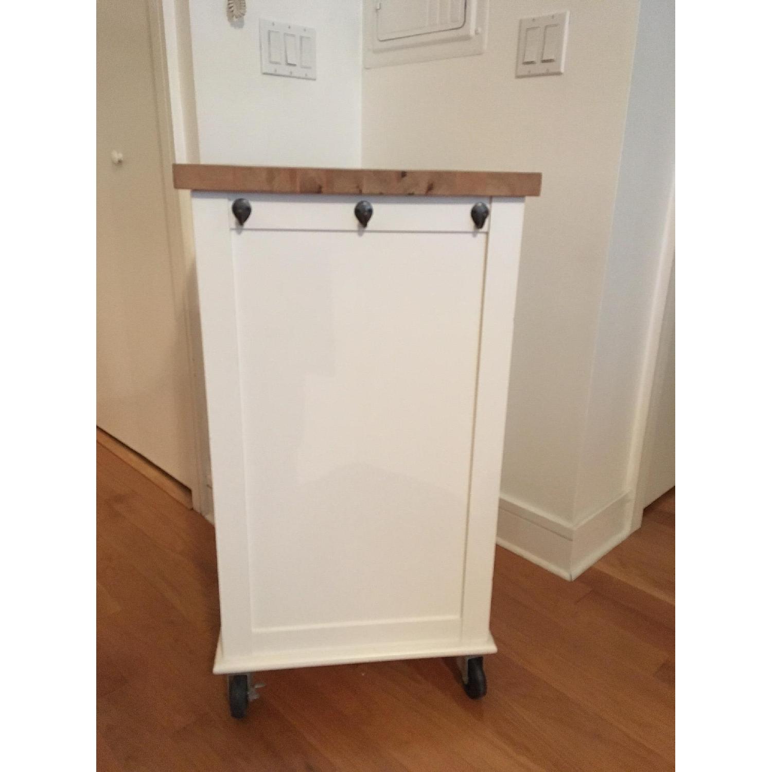 Crate & Barrel Somerset Small White Kitchen Cart - image-2