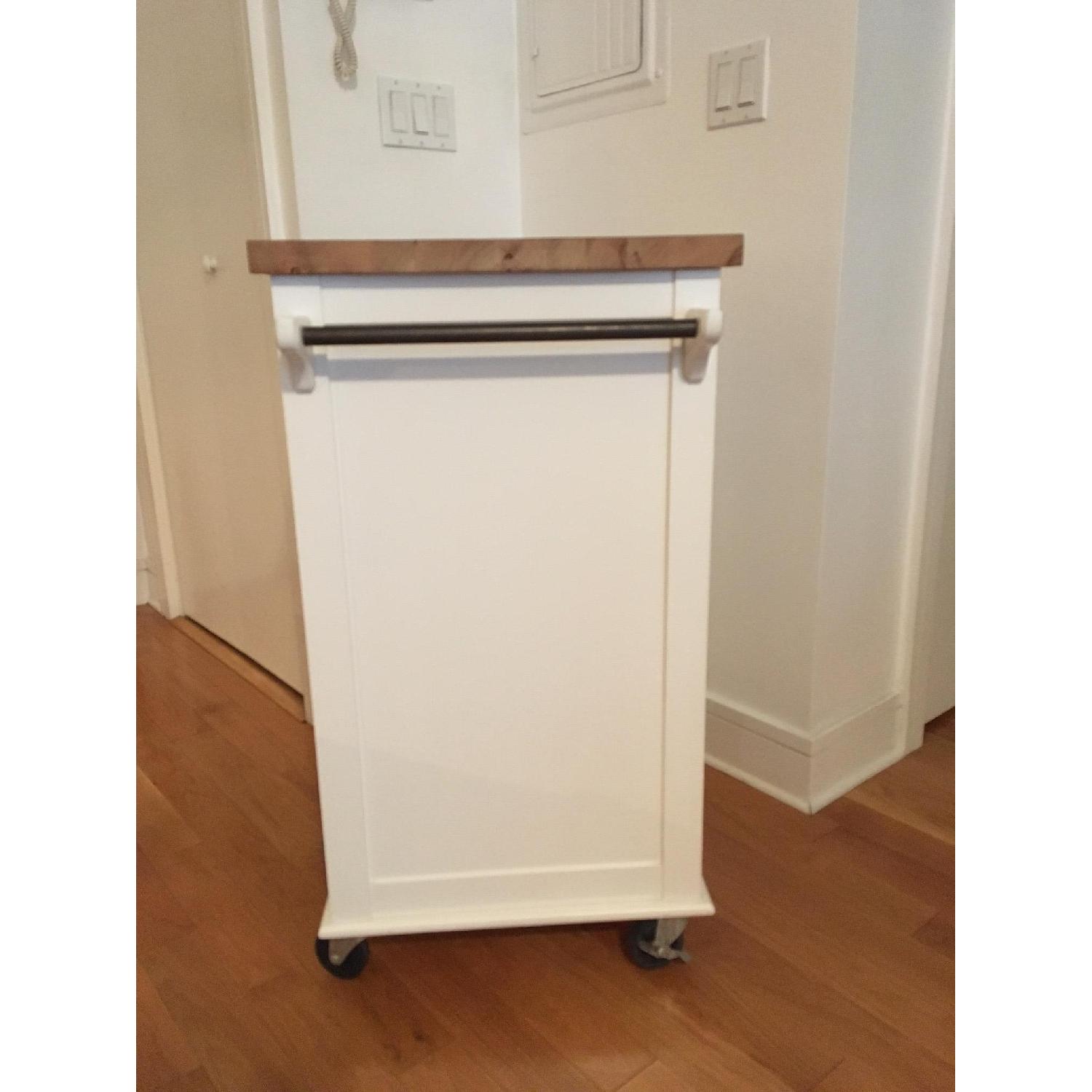 Crate & Barrel Somerset Small White Kitchen Cart - image-3
