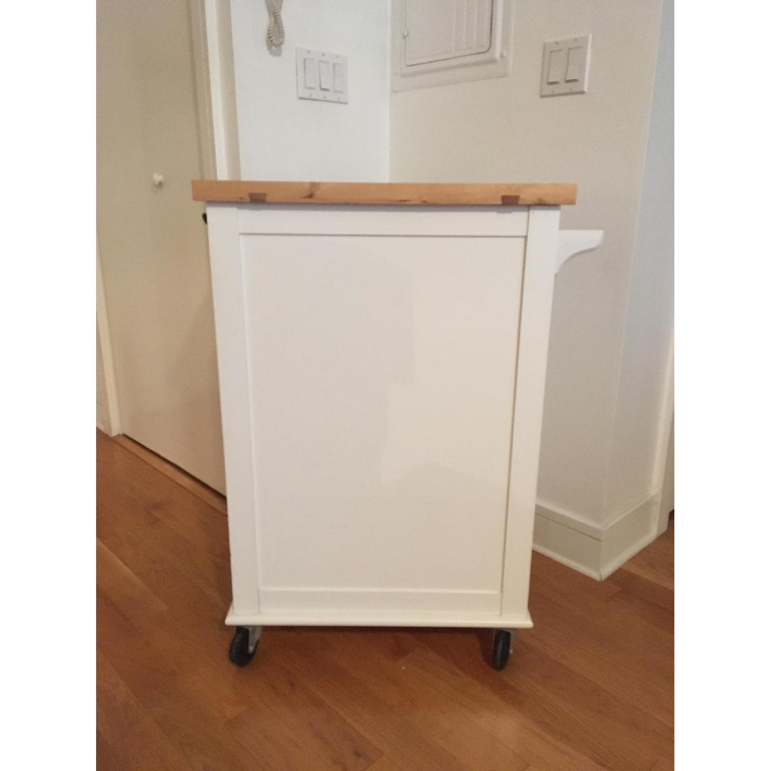 Crate & Barrel Somerset Small White Kitchen Cart - image-4