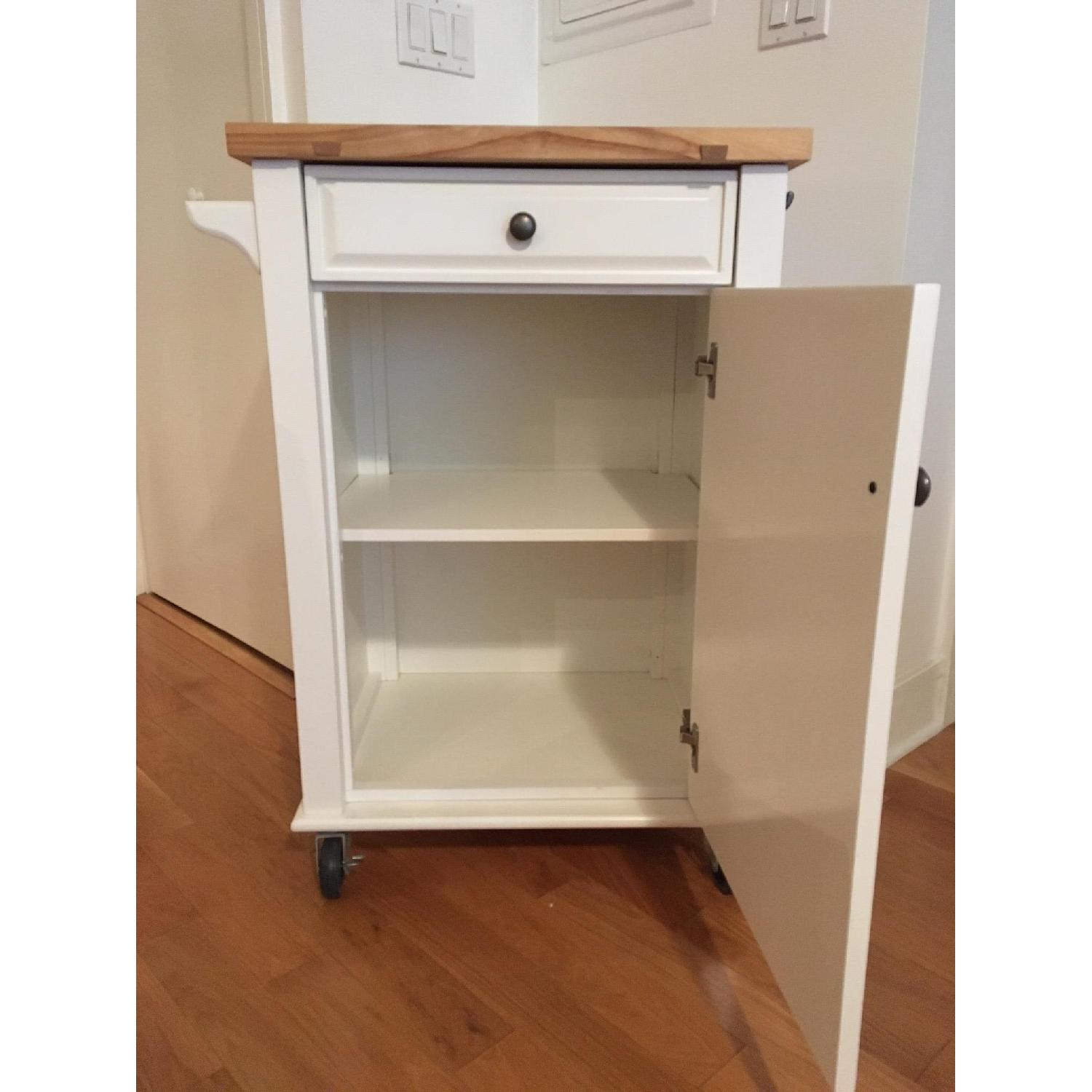Crate & Barrel Somerset Small White Kitchen Cart - image-6