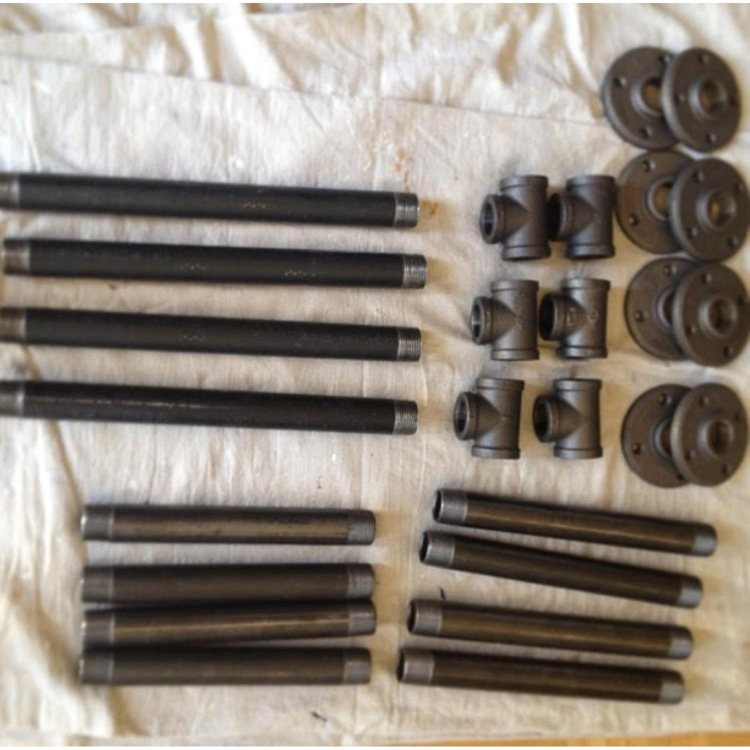 Industrial Plumbing Pipe Wood Dining Table - image-4