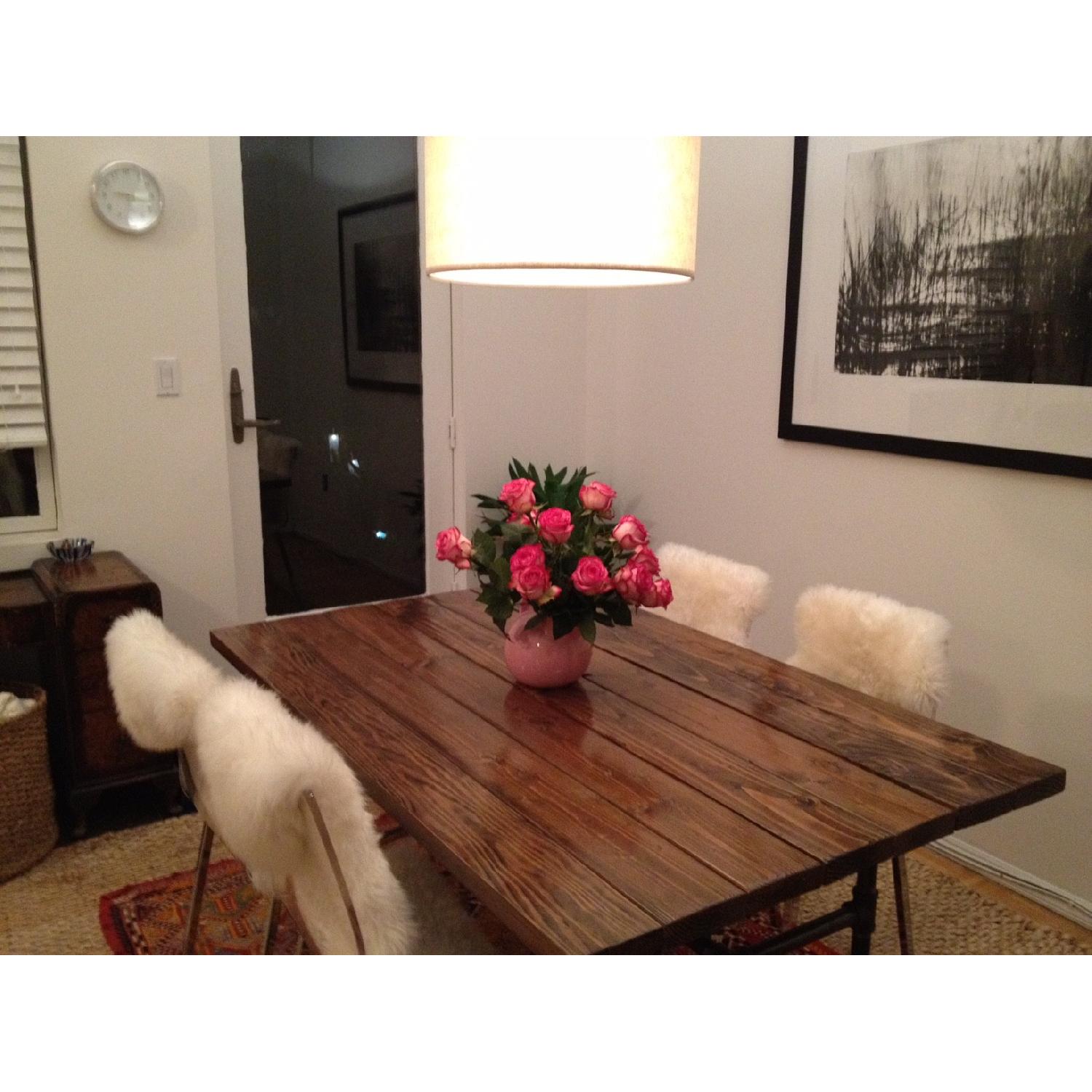 Industrial Plumbing Pipe Wood Dining Table - image-6