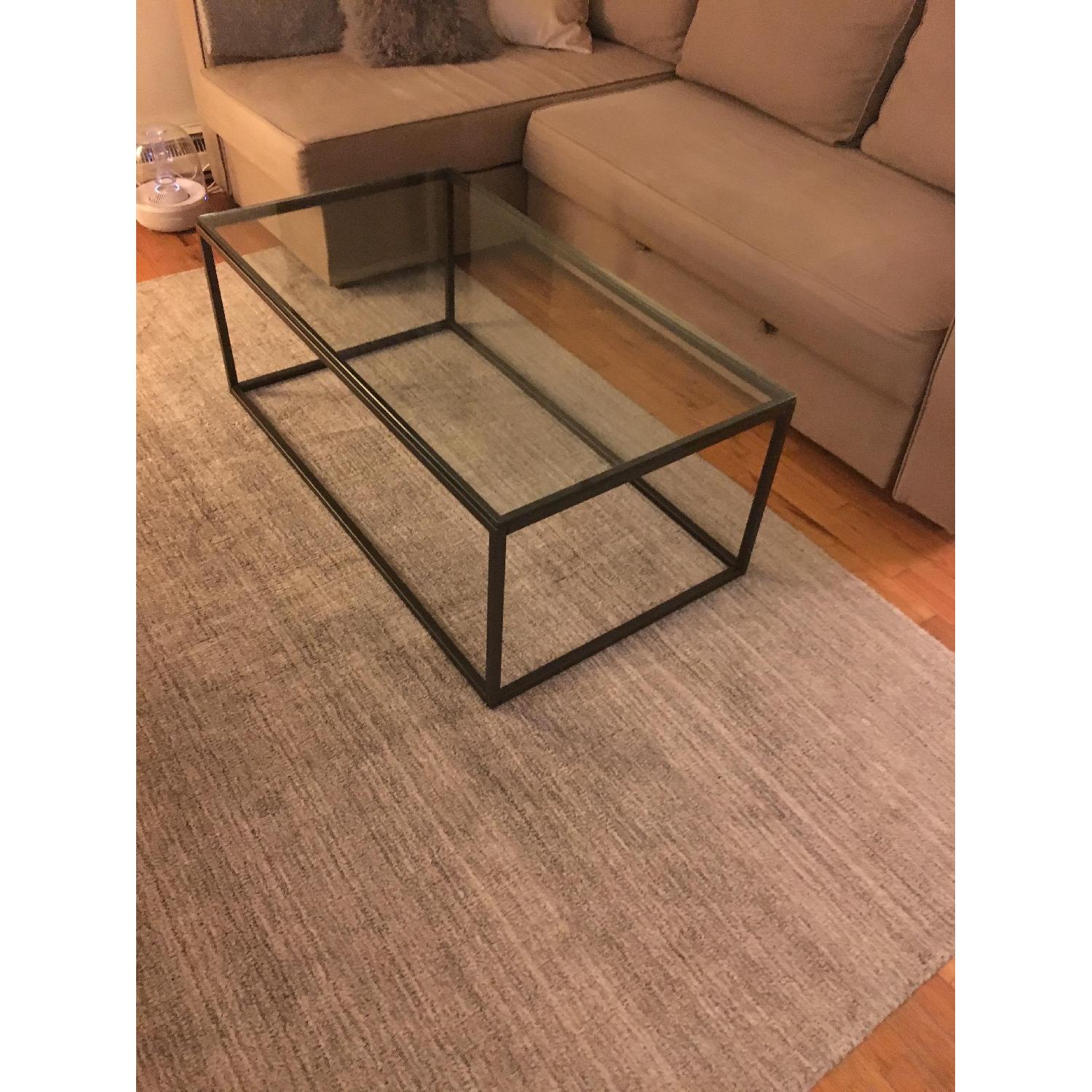 West Elm Box Frame Coffee Table w/ Glass Top AptDeco