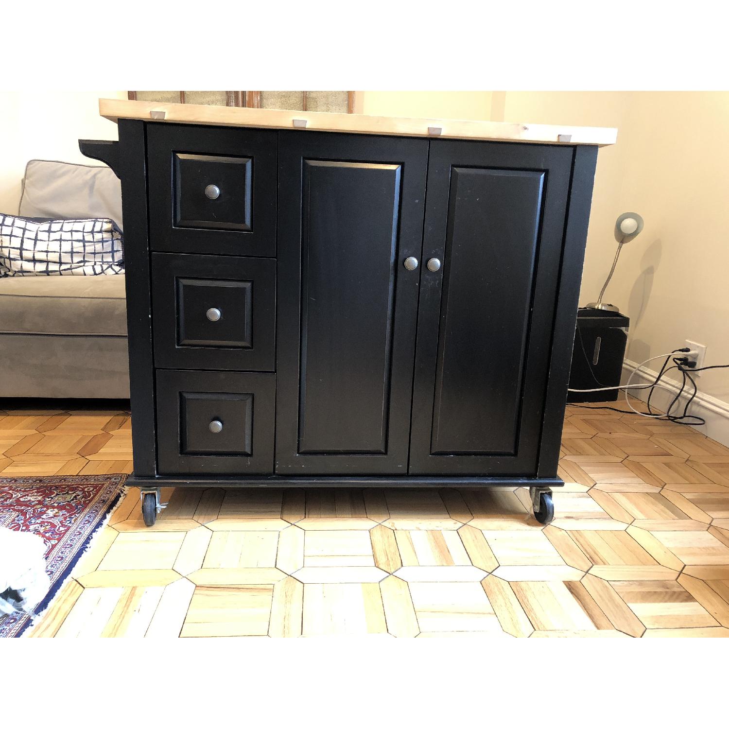 Crate & Barrel Kitchen Island w/ Butcher Block Top - image-1