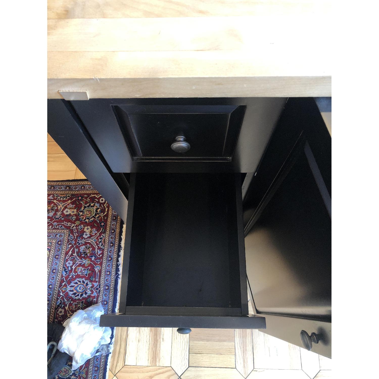 Crate & Barrel Kitchen Island w/ Butcher Block Top - image-4