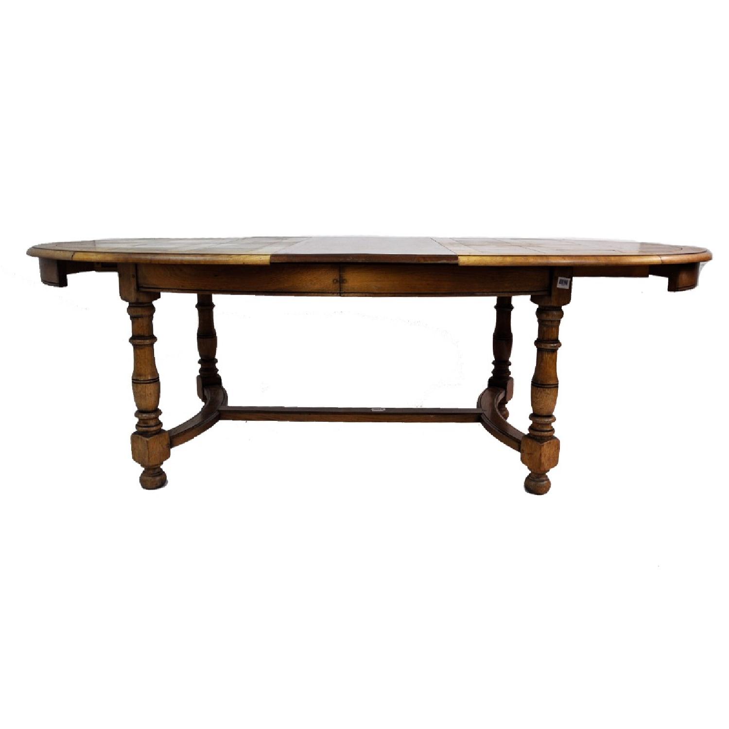 Vintage Oval French Oak Extendable Dining Table AptDeco