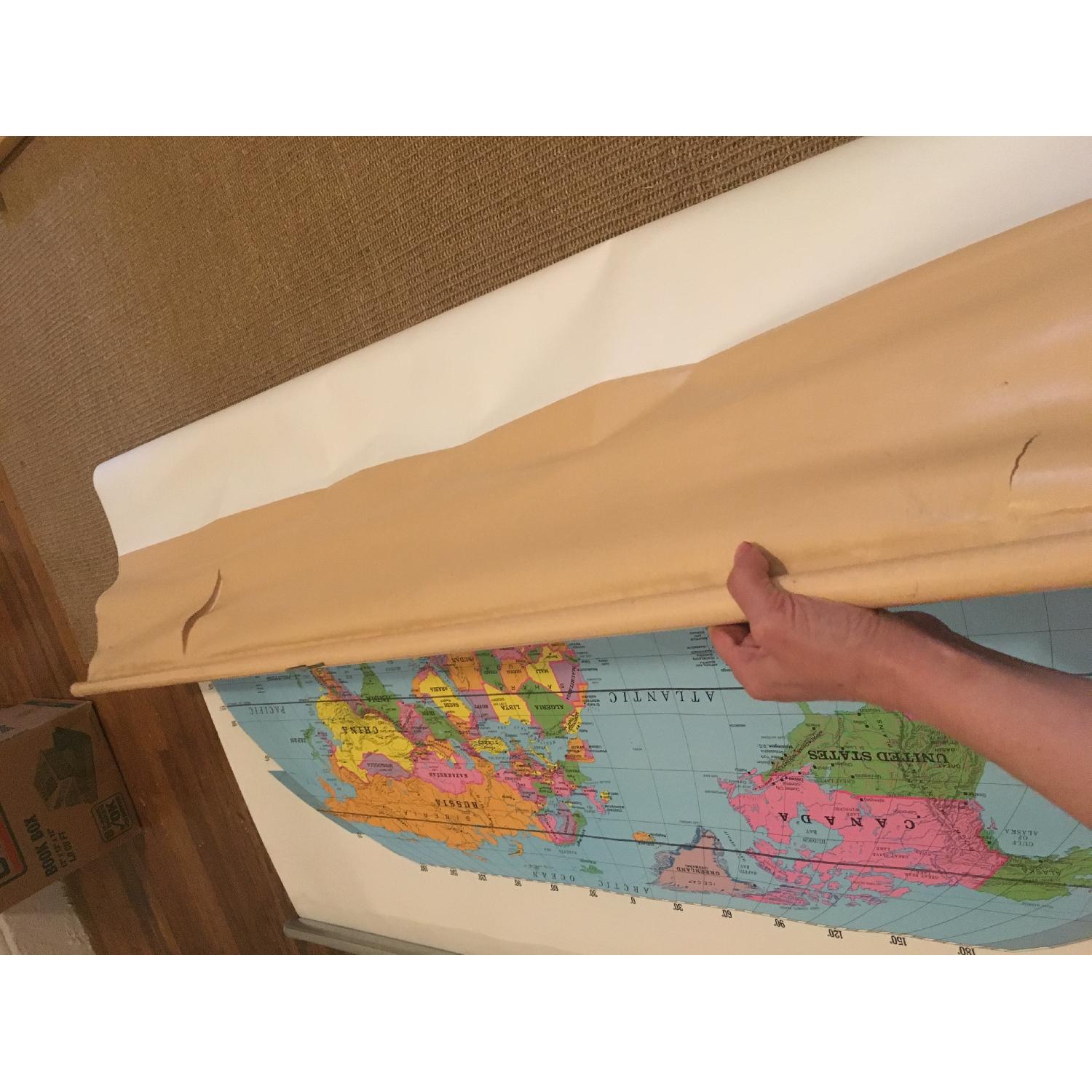 Vintage Rand McNally Classroom Pull-Down World Map - image-5
